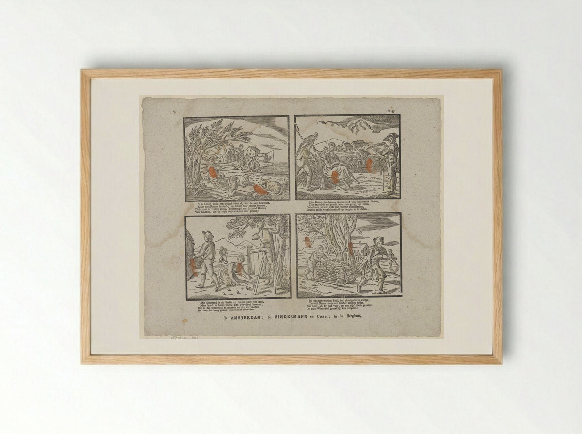 Vier jaargetijden (The Four Seasons) - Jan de Lange (II) - Framed Print Wood