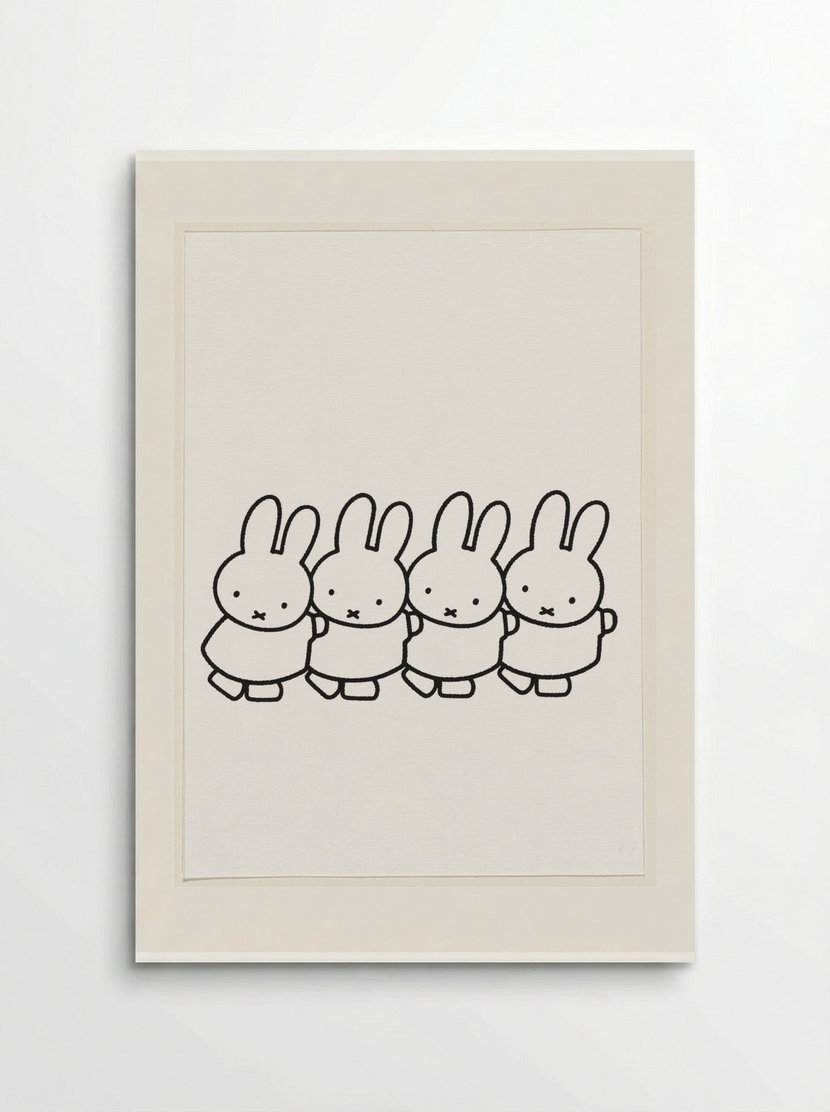 Vier konijnen die een treintje vormen - Dick Bruna - Poster