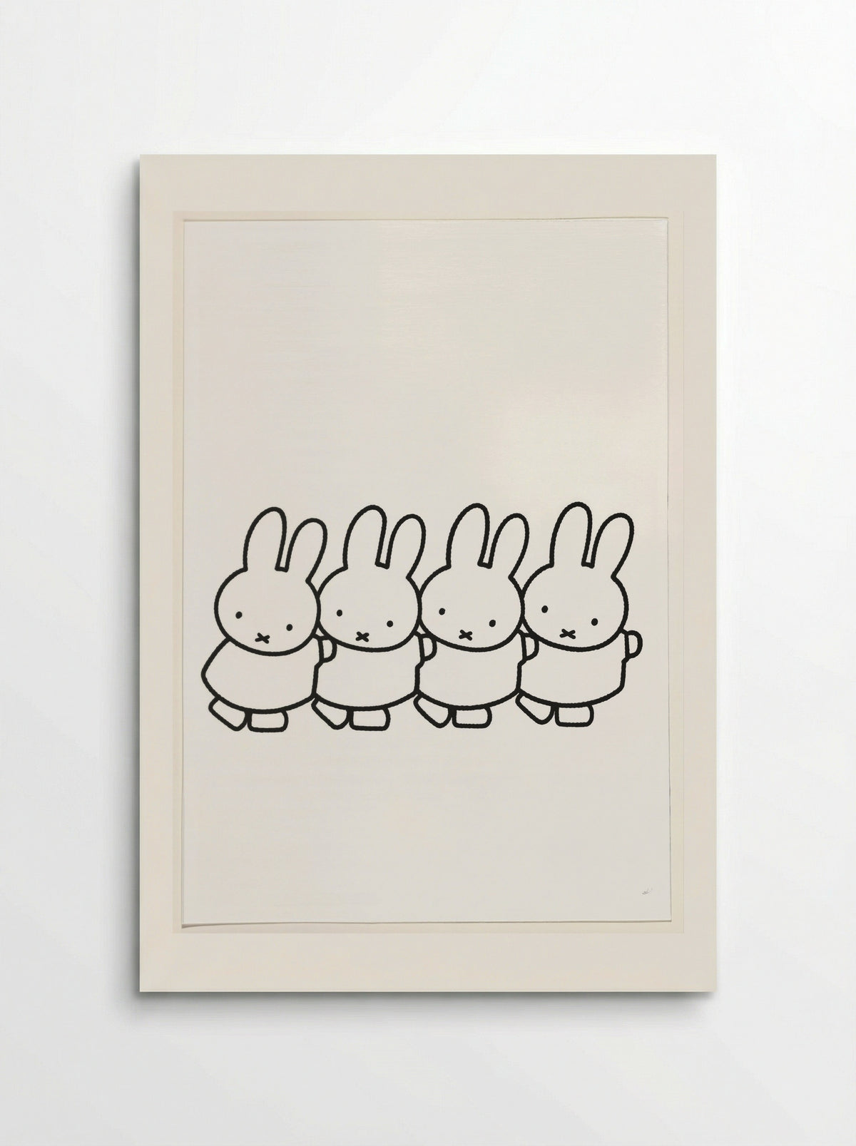 Vier konijnen die een treintje vormen - Dick Bruna - Poster