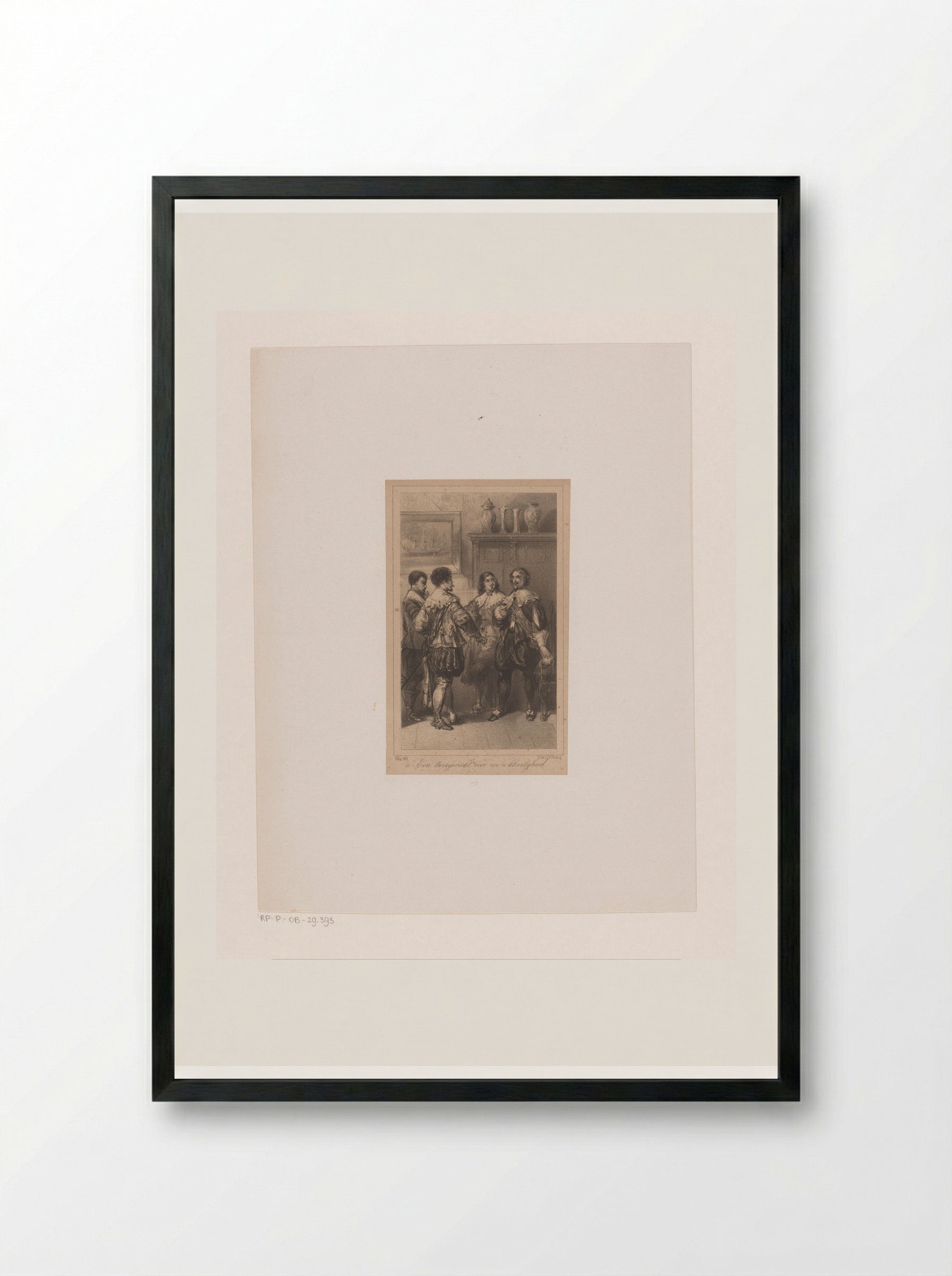 Vier mannen in zeventiende-eeuws kostuum - Charles Rochussen - Framed Print Black