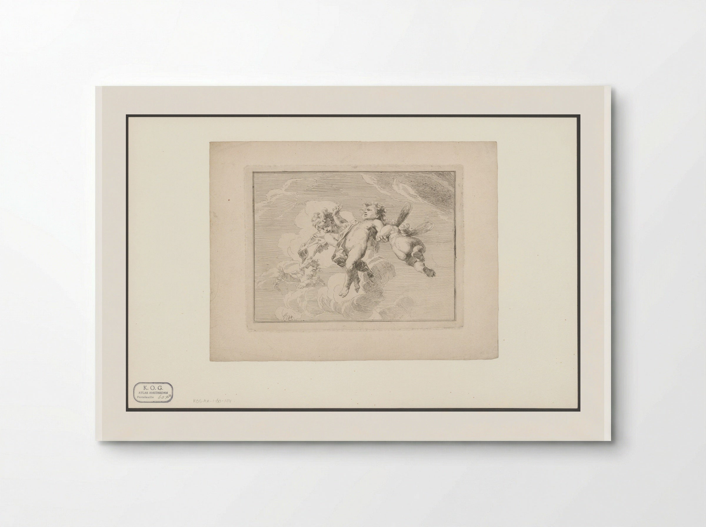 Vier putti tussen de wolken - Jacob de Wit - Poster
