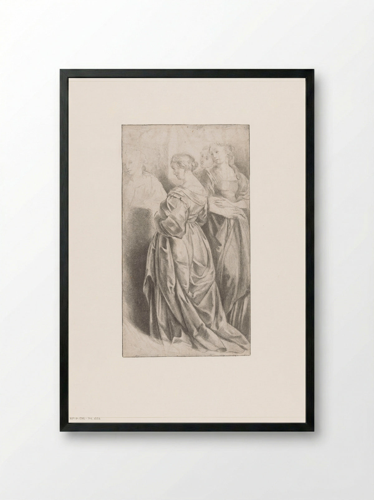 Vier staande vrouwen - Claude Henri Watelet - Framed Print Black