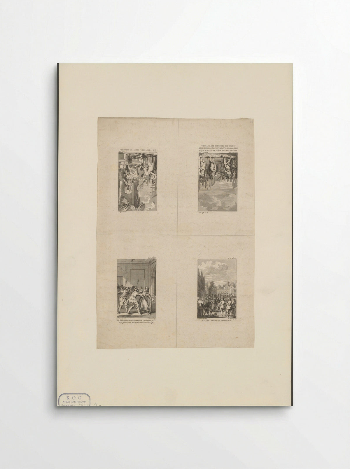 Vier voorstellingen uit de geschiedenis van Amsterdam - Harmanus Vinkeles - Poster