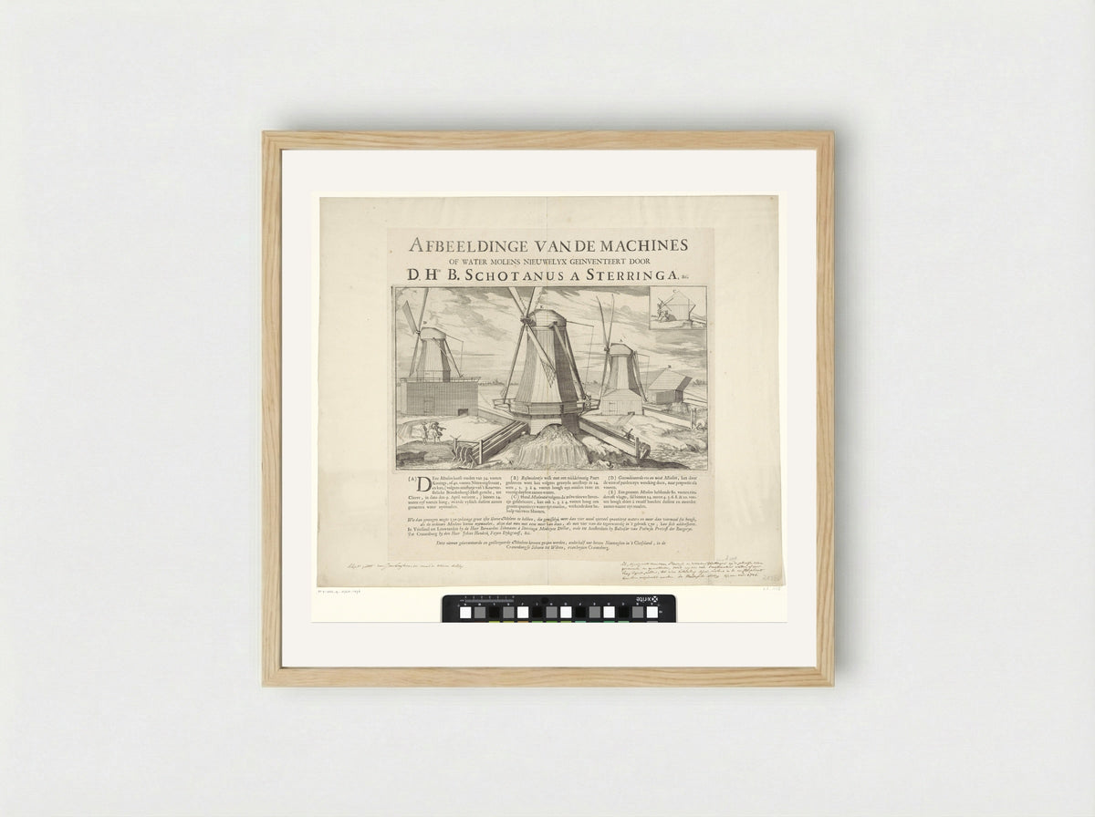 Vier watermolens te Kleef - Caspar Luyken - Framed Print Wood