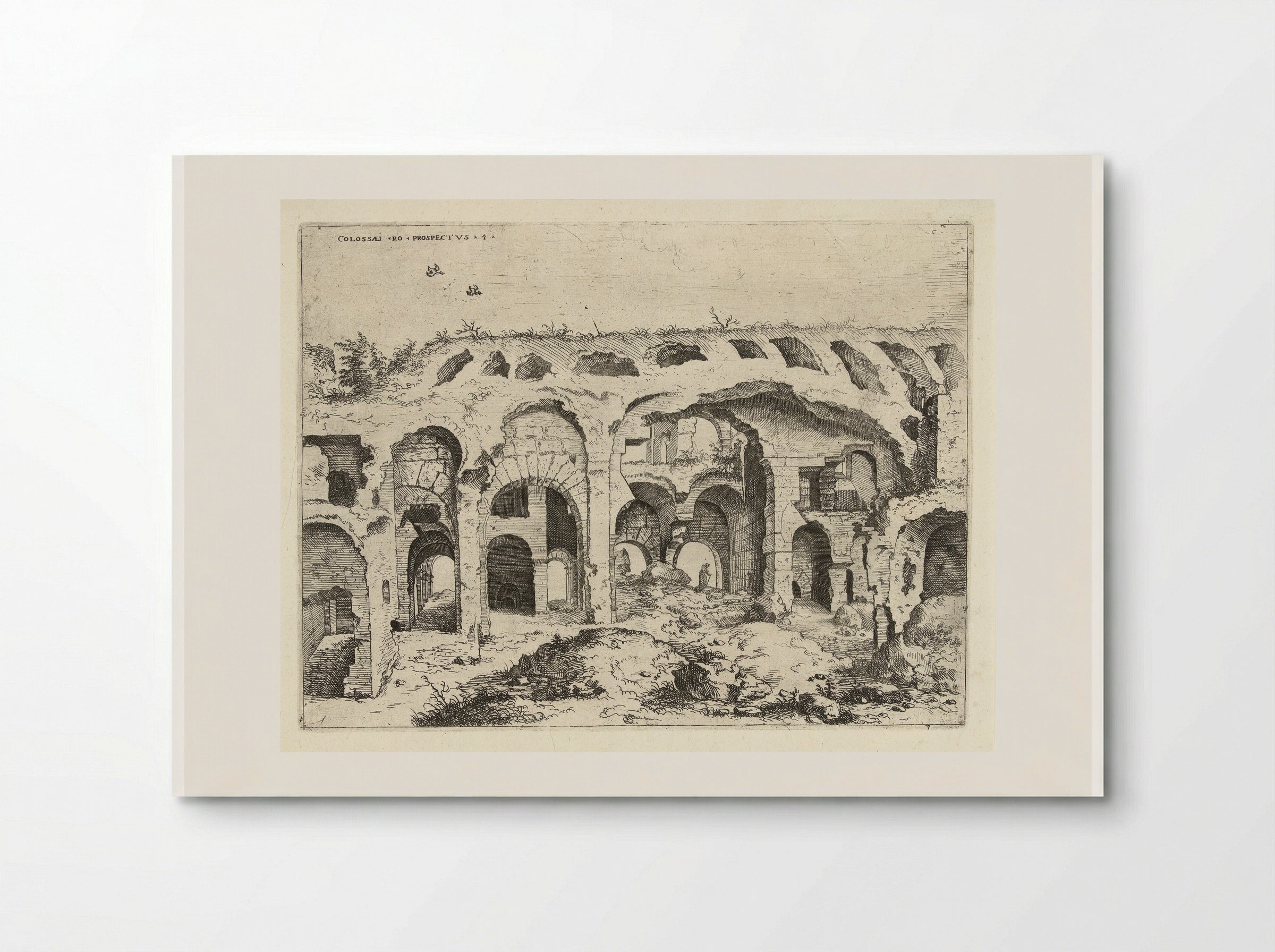 Vierde gezicht op het Colosseum te Rome - Hieronymus Cock - Poster