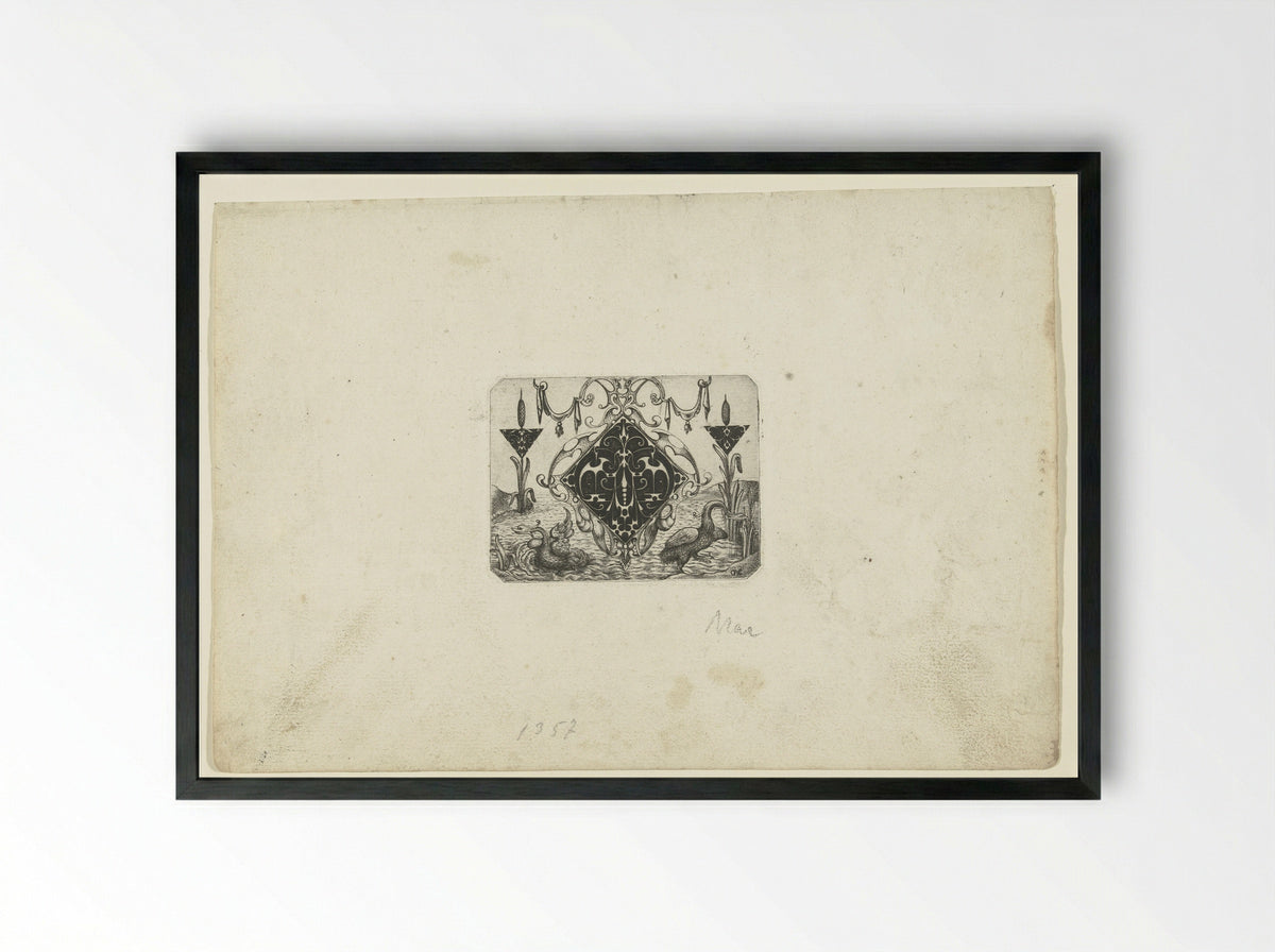 Vierkante hanger voor achtergrond van water - Giovanni Battista Costantini - Framed Print Black