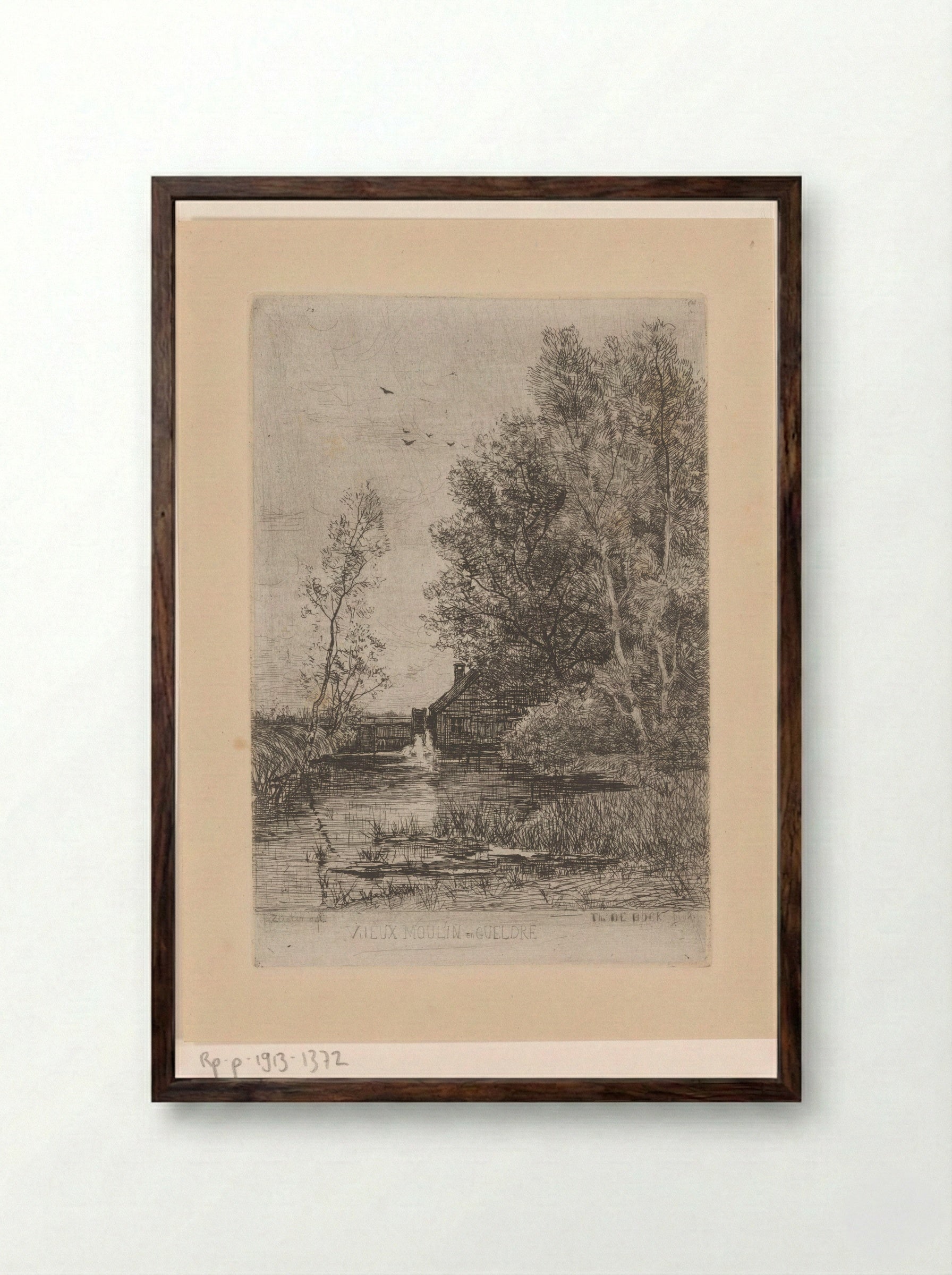 Vieux Moulin en Gueldre - Philip Zilcken - Framed Print Dark Wood