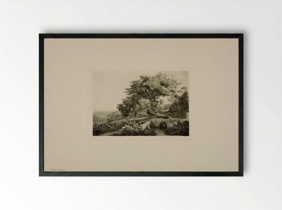 View Near Genzano - George Loring Brown - Framed Print Black