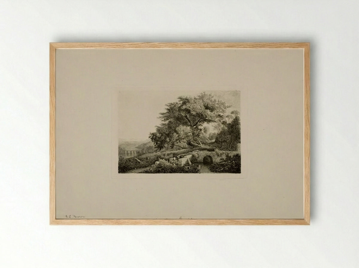 View Near Genzano - George Loring Brown - Framed Print Wood