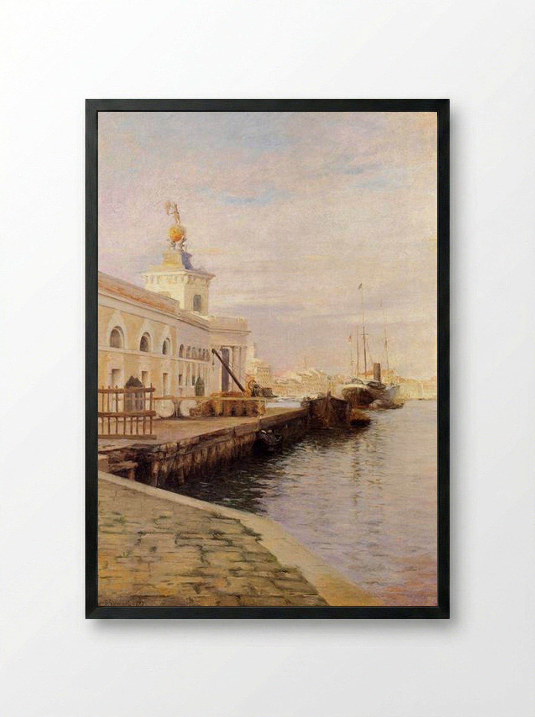 View Of Venice (The Dogana) - Julius LeBlanc Stewart - Framed Print Black