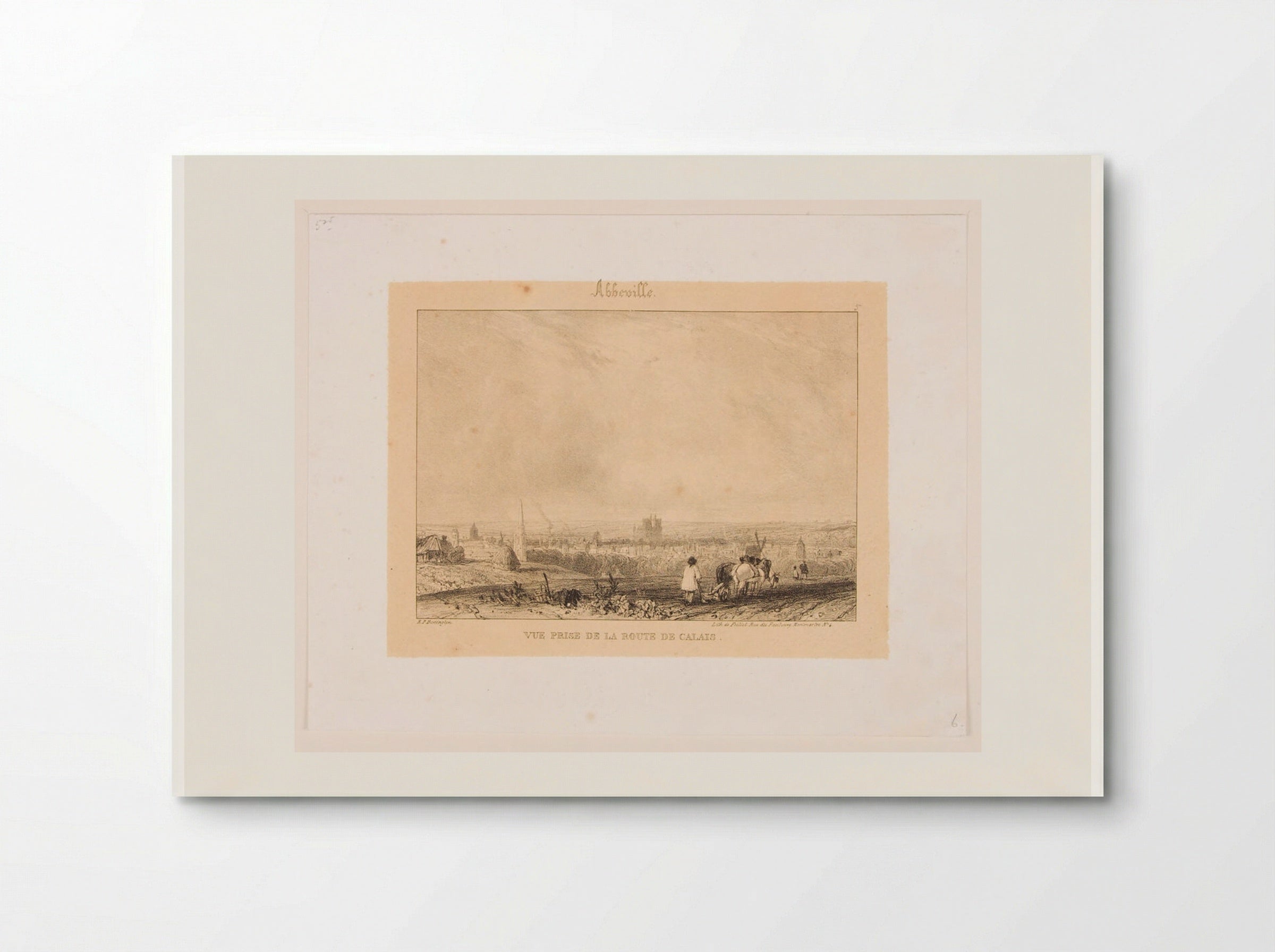 View Taken from the Road to Calais to Abbeville - Richard Parkes Bonington - Poster