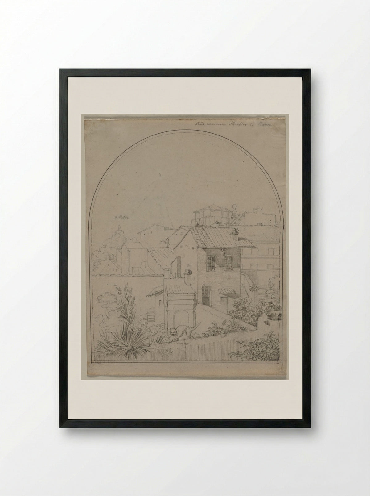 View from My Window in Rome - Carl Ludwig Tischbein - Framed Print Black
