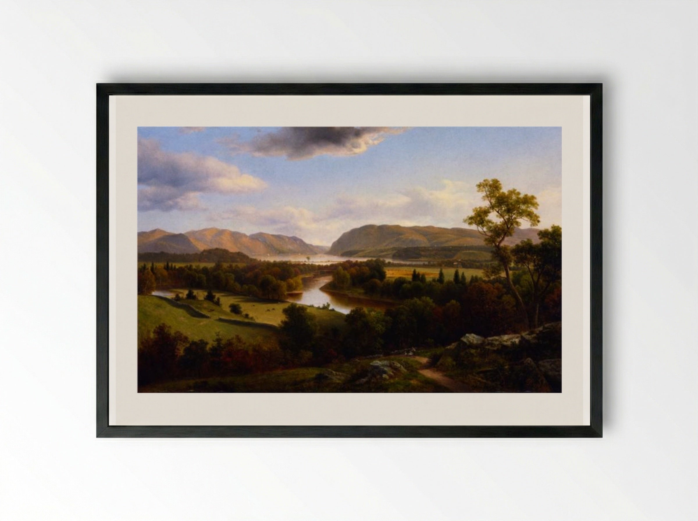 View from New Windsor, Hudson River - David Johnson - Framed Print Black