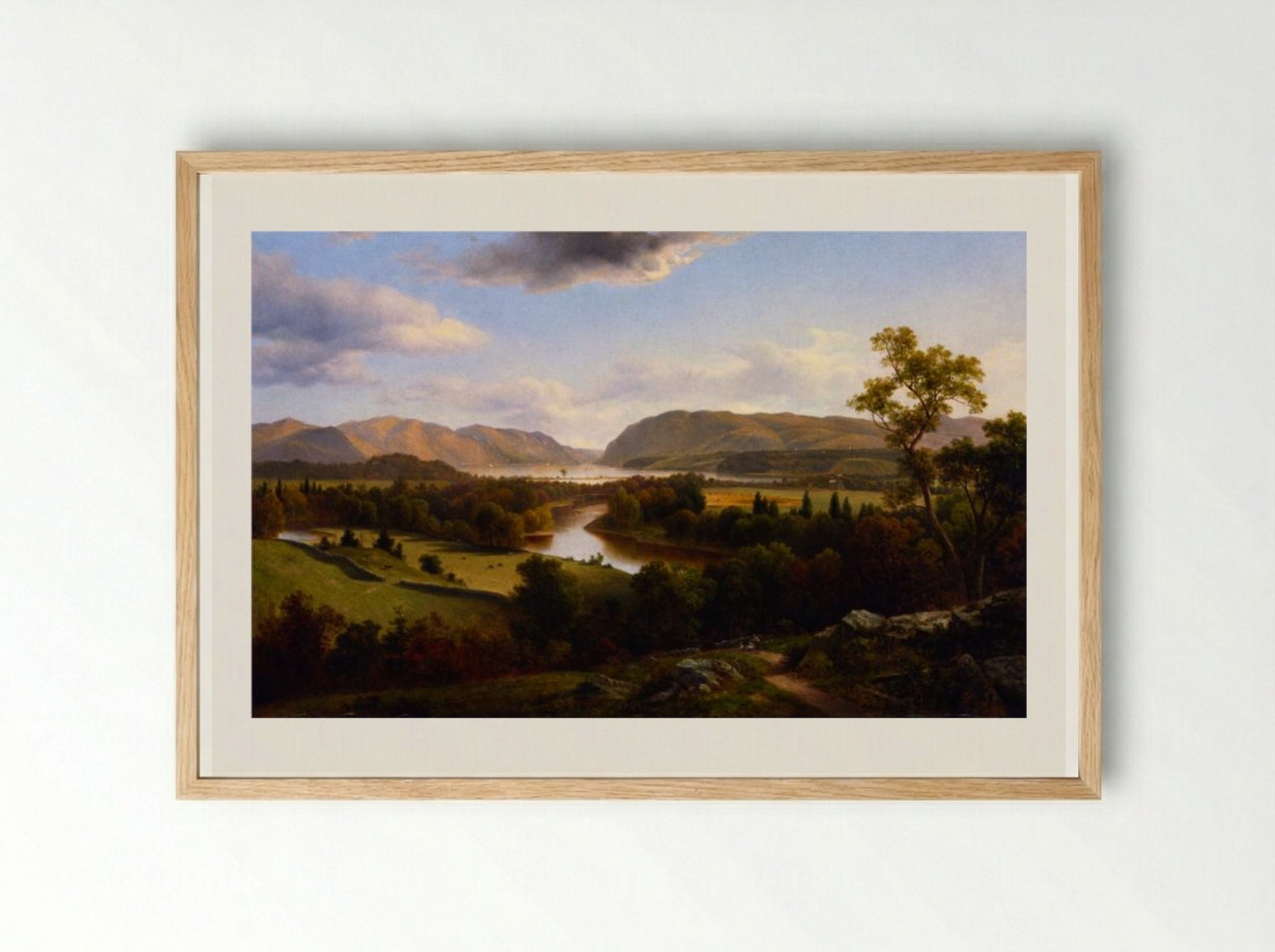 View from New Windsor, Hudson River - David Johnson - Framed Print Wood
