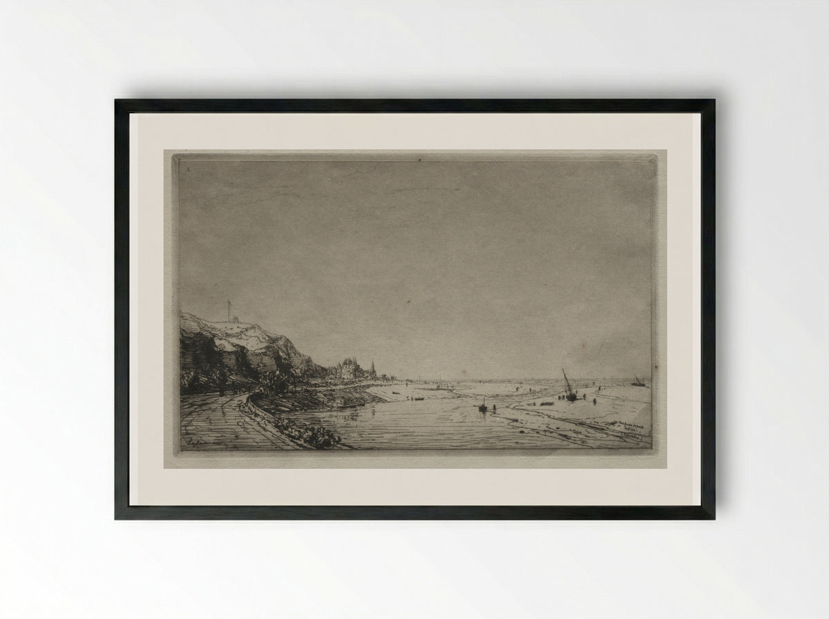 View from Port du Dives (Calvados) - Maxime Lalanne - Framed Print Black