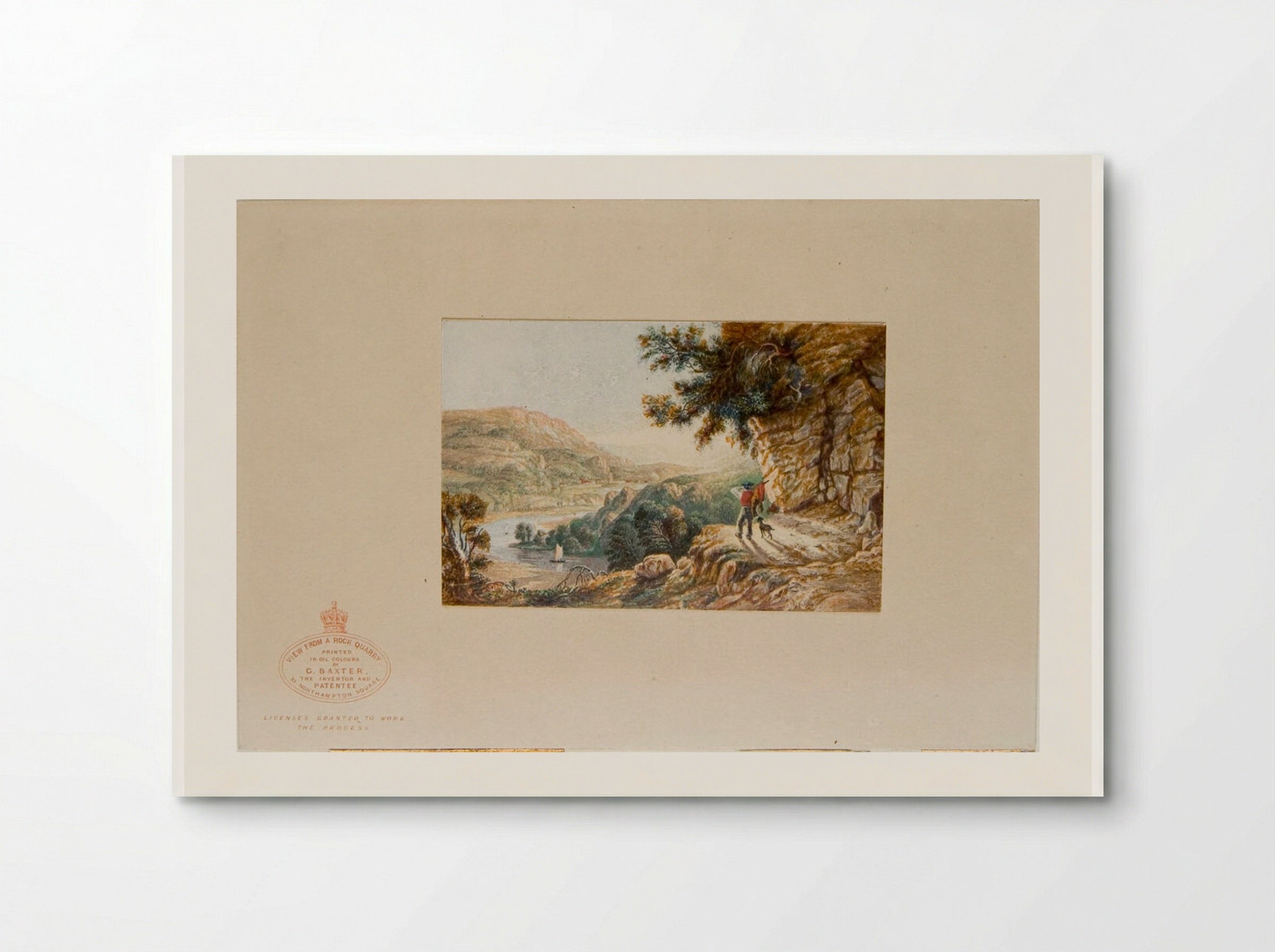 View from a Deserted Rock Quarry on the Wye - George Baxter - Poster