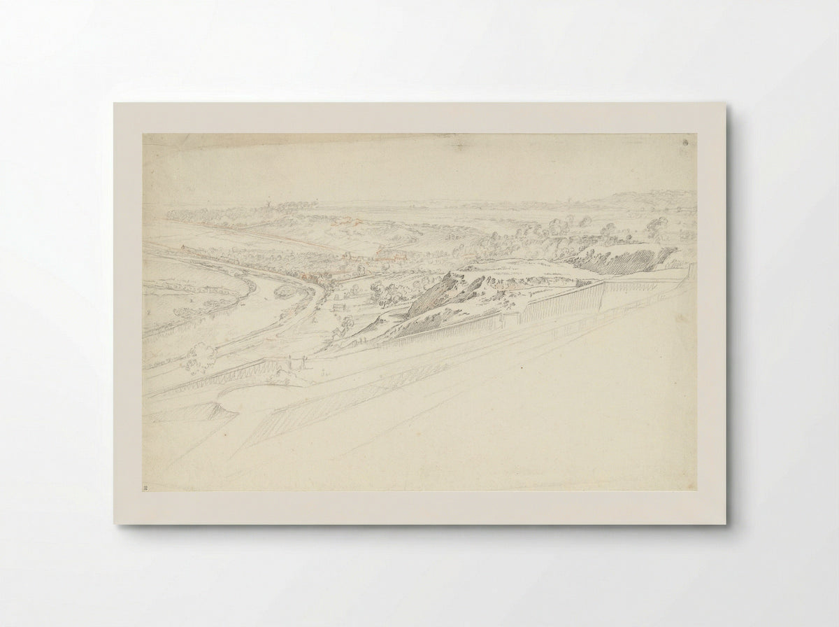View from a High Terrace over a River Valley - Jacques André Portail - Poster