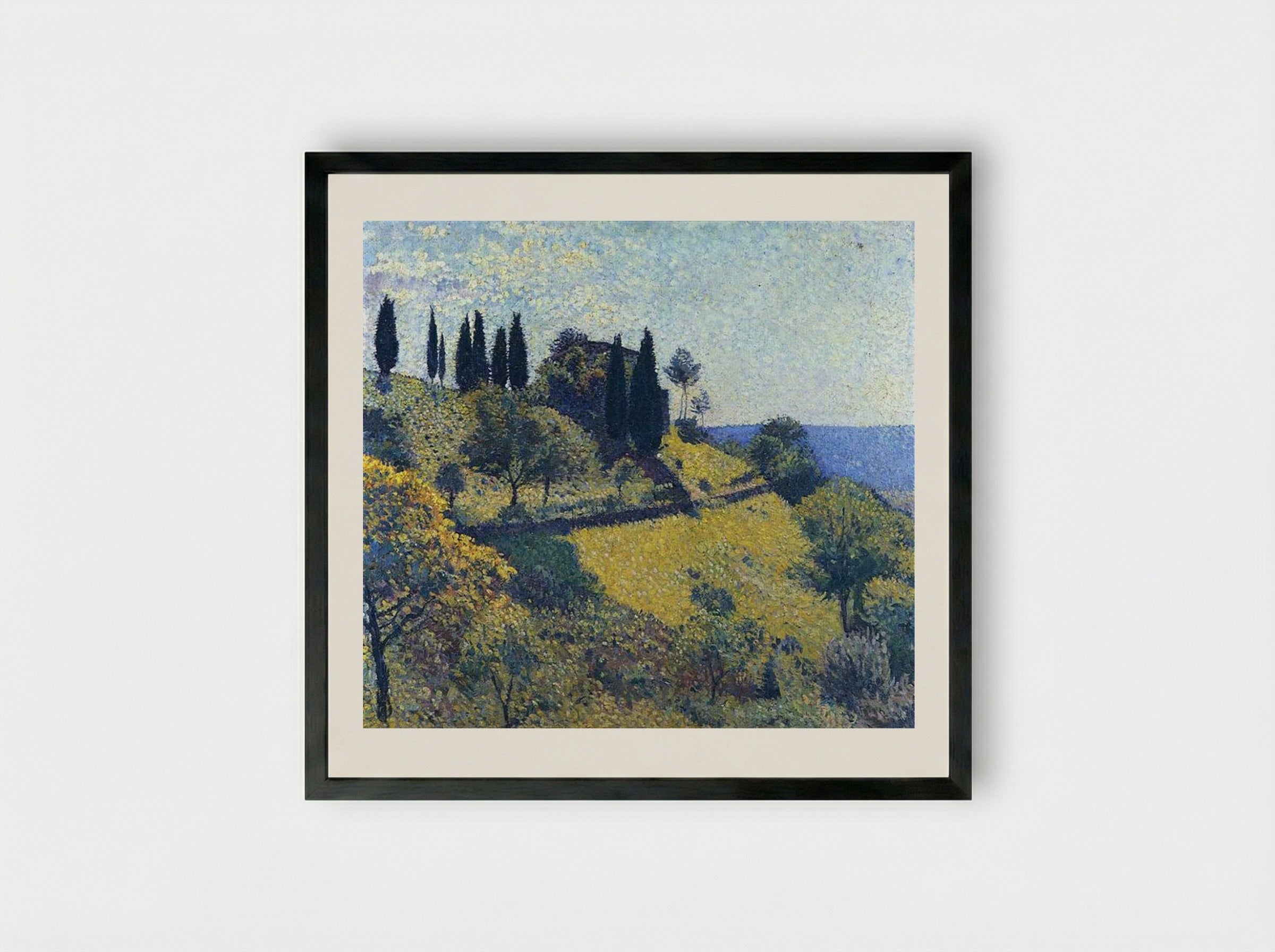 View from the Artist's Studio - Henri Martin - Framed Print Black