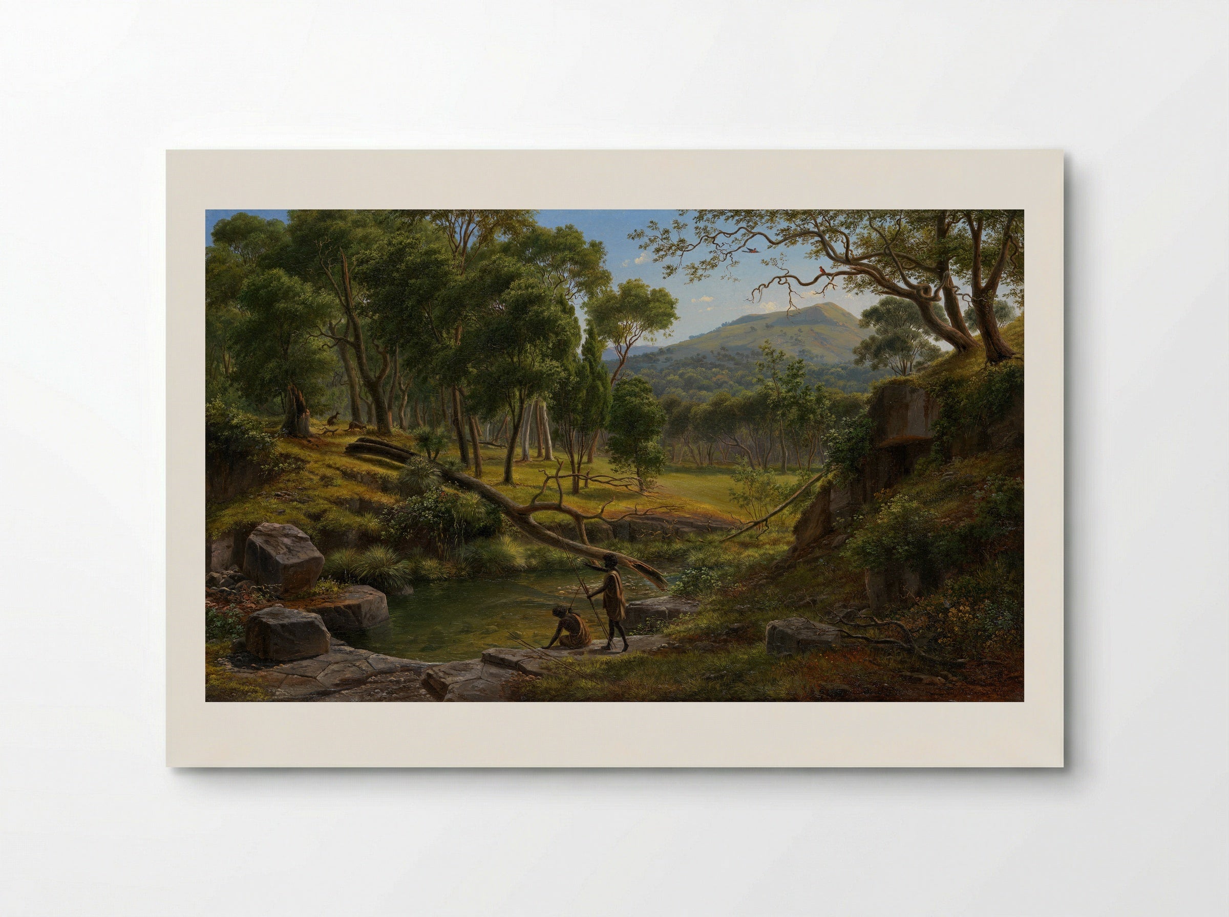 View from the Bald Hills between Ballarat and Creswick Creek, to the west Pyrenees and Lake Burrambeet - Eugene von Guerard - Poster