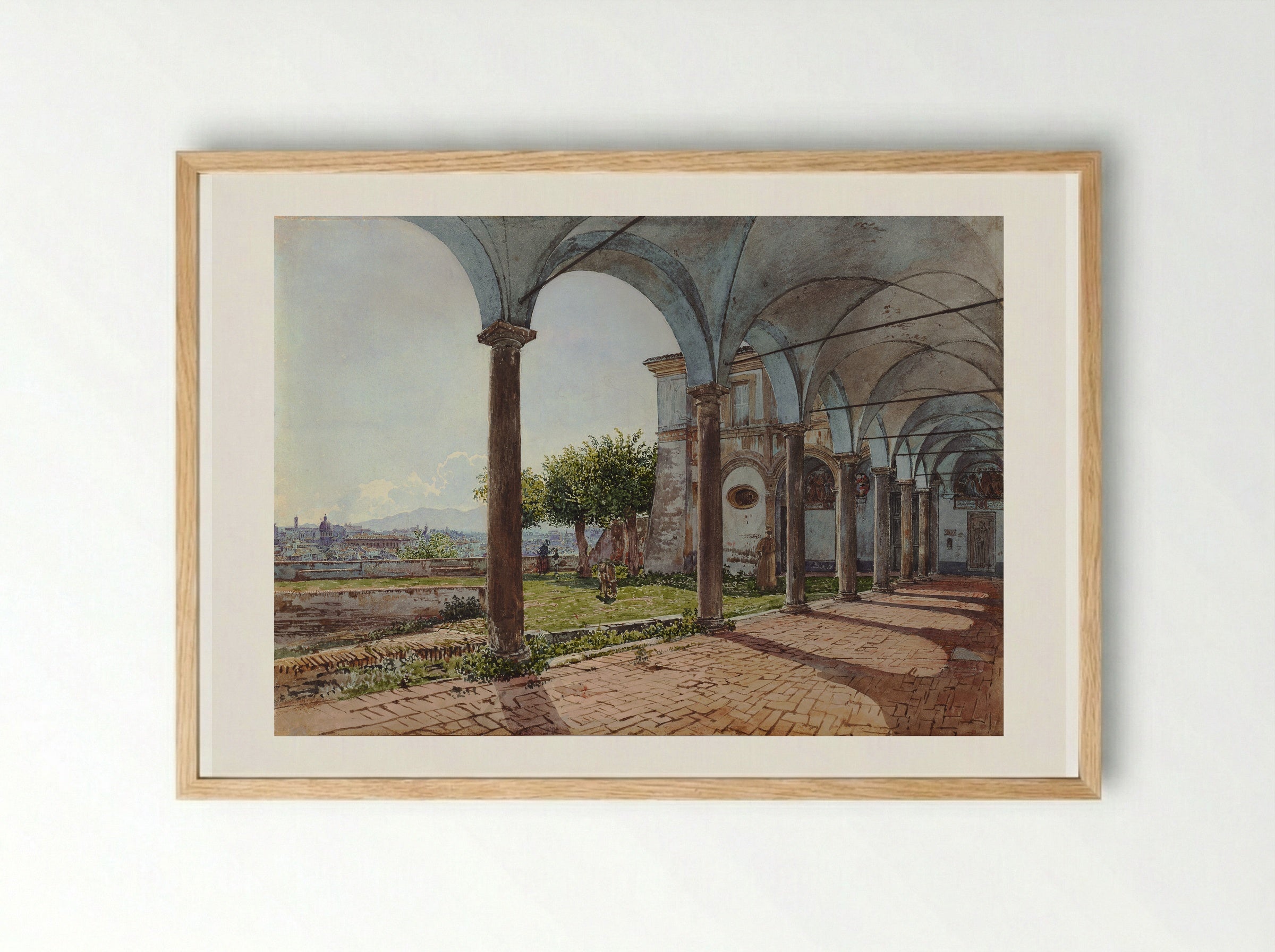 View from the Monastery of Sant'Onofrio in Rome - Rudolf von Alt - Framed Print Wood