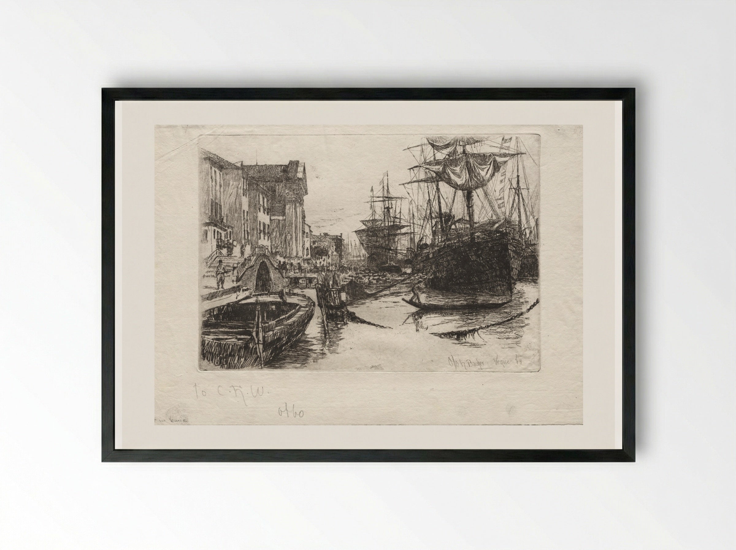 View in Venice - Otto H. Bacher - Framed Print Black