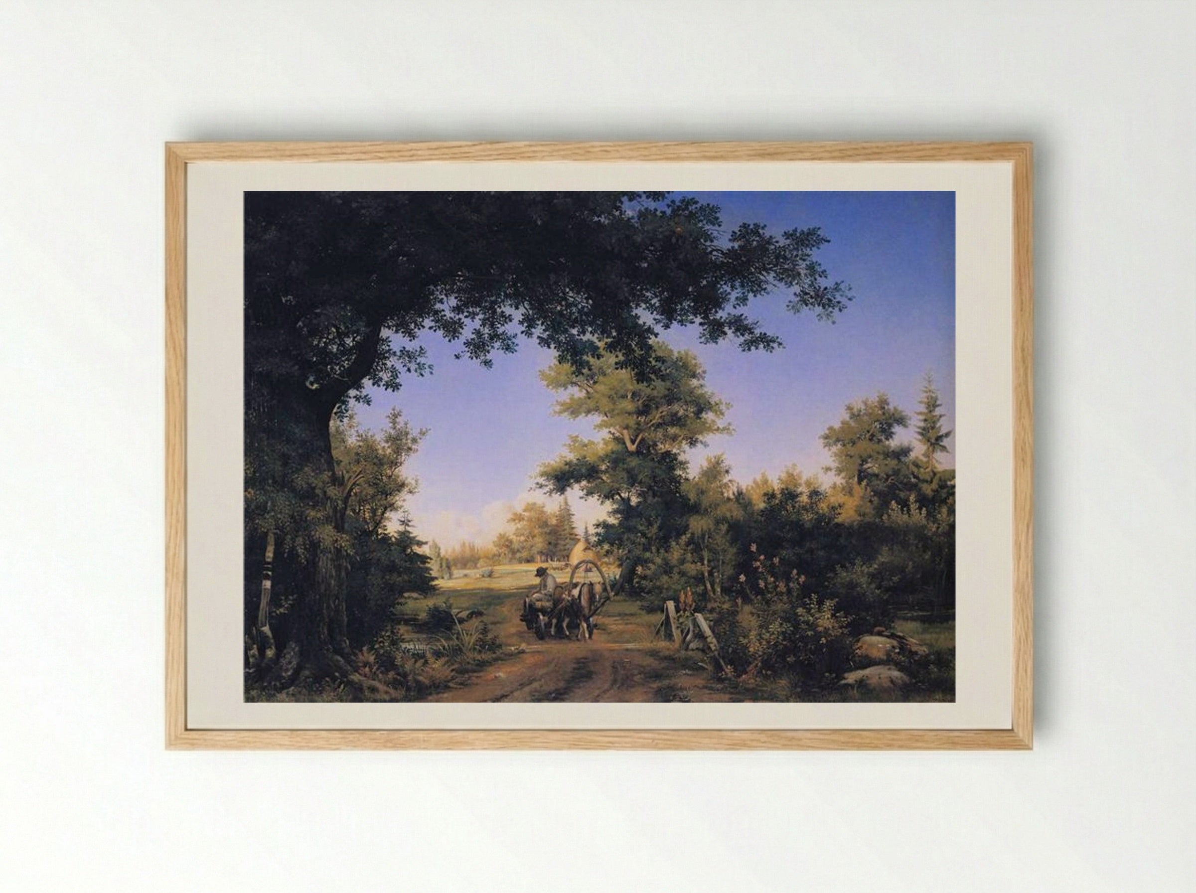 View in the Vicinity of St. Petersburg - Ivan Shishkin - Framed Print Wood