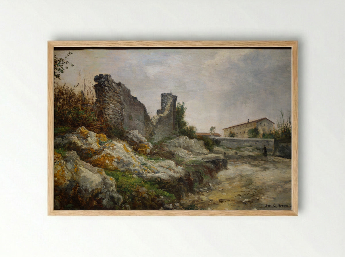 View near Rome - George Loring Brown - Framed Print Wood