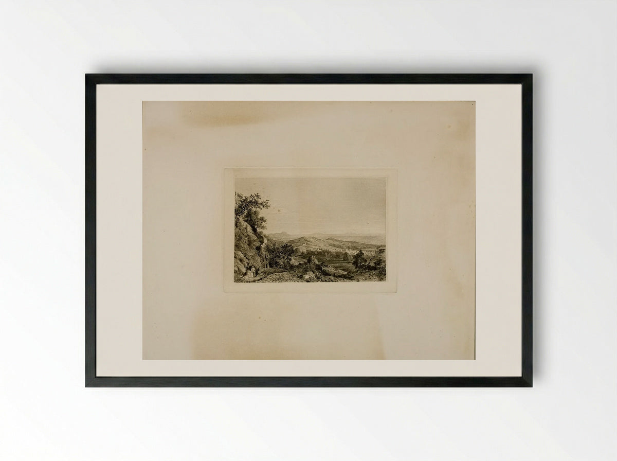 View of Albano - George Loring Brown - Framed Print Black