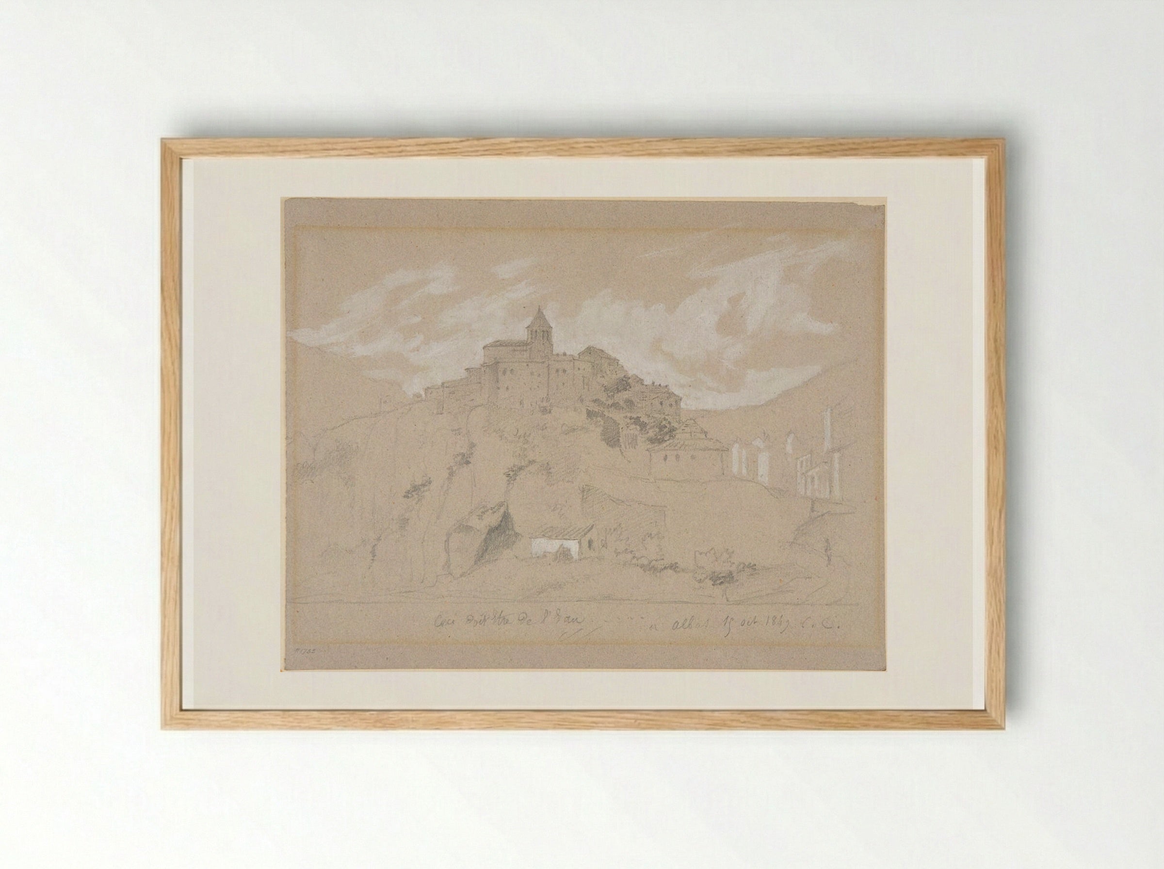 View of Albas, France - Jean-Baptiste-Camille Corot - Framed Print Wood