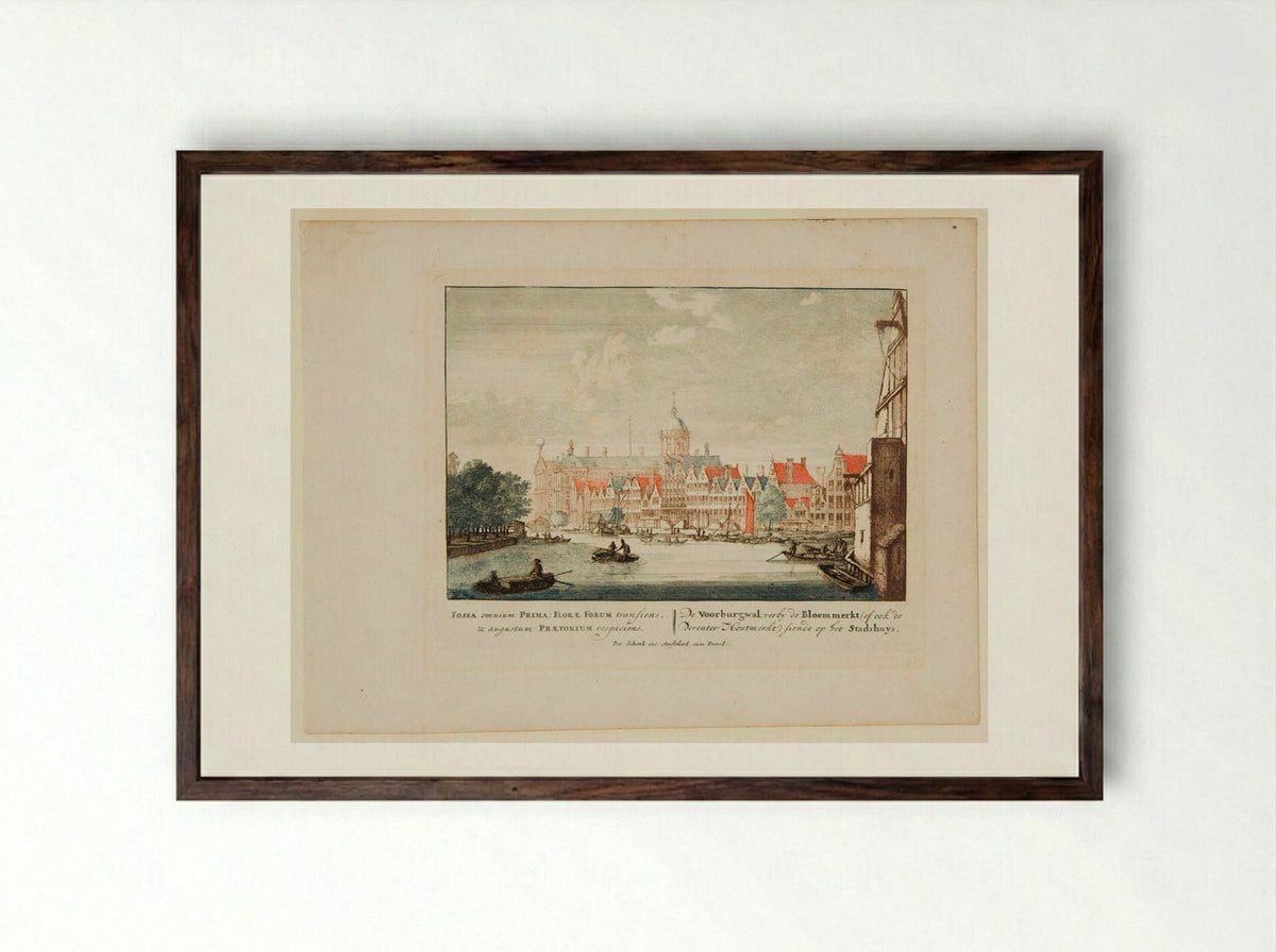 View of Amsterdam - Pieter Schenck - Framed Print Dark Wood