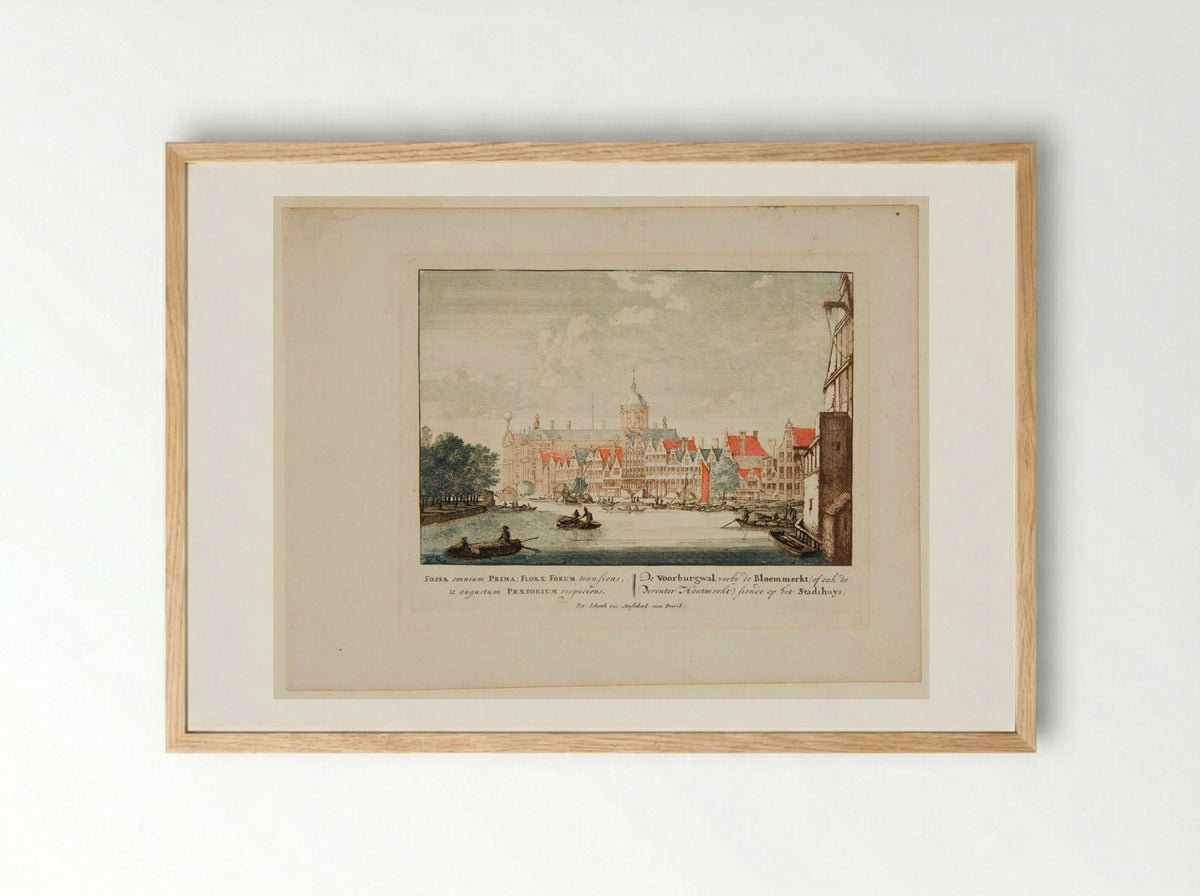 View of Amsterdam - Pieter Schenck - Framed Print Wood