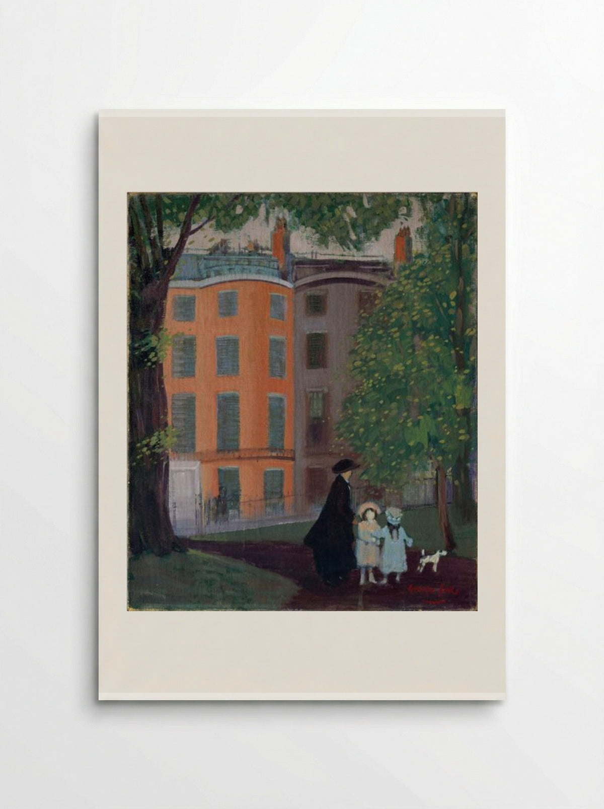 View of Beacon Street from Boston Common - George Luks - Poster