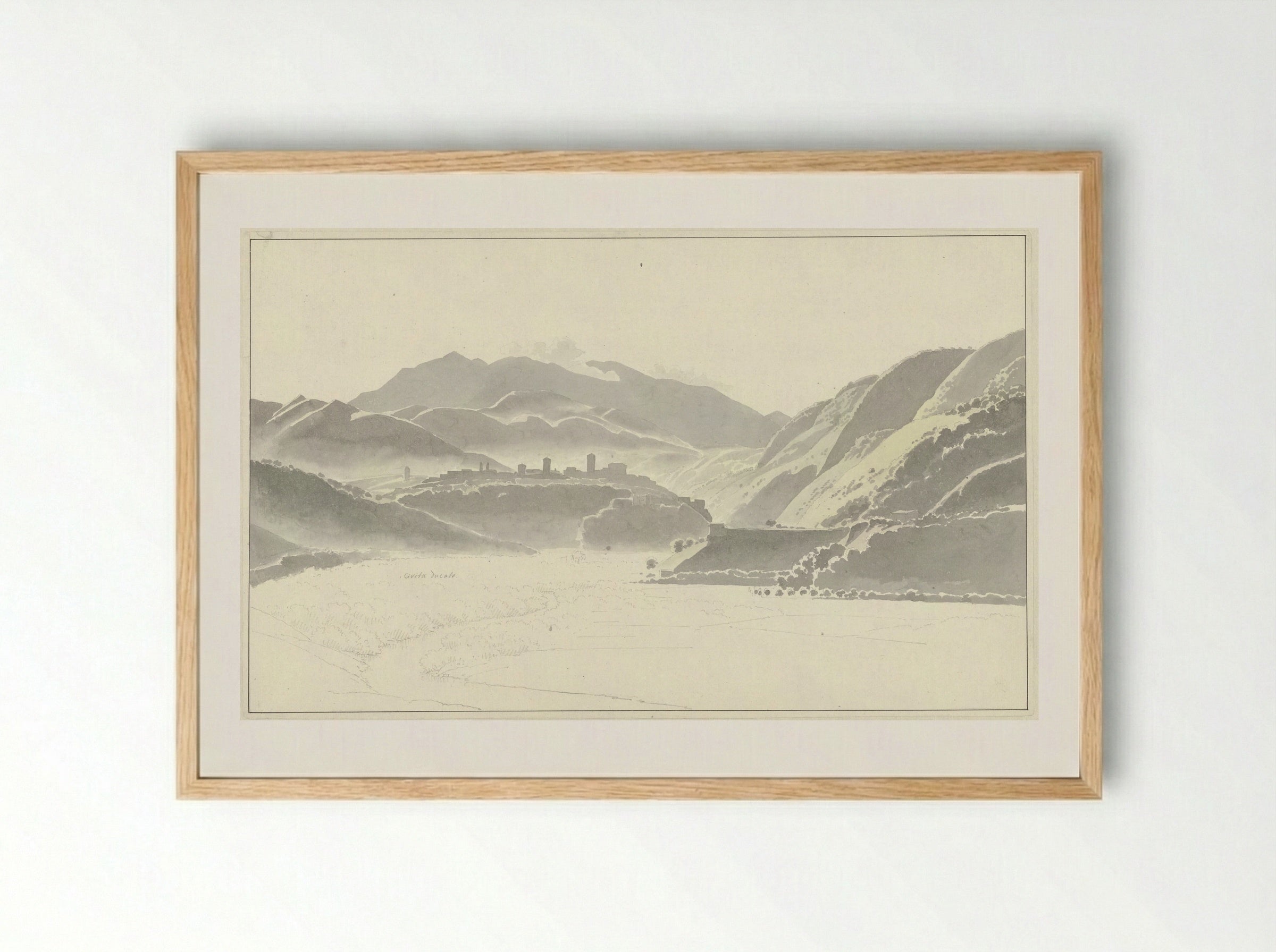 View of Cittaducale - Josephus Augustus Knip - Framed Print Wood