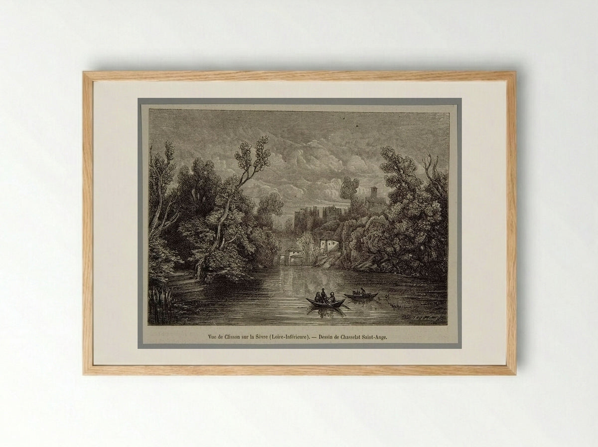 View of Clisson on the Sèvre - Best et Cie - Framed Print Wood