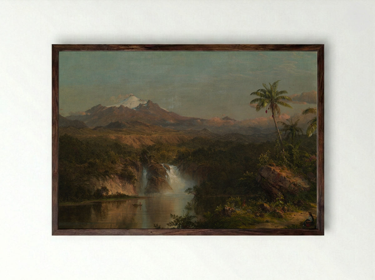 View of Cotopaxi - Frederic Edwin Church - Framed Print Dark Wood