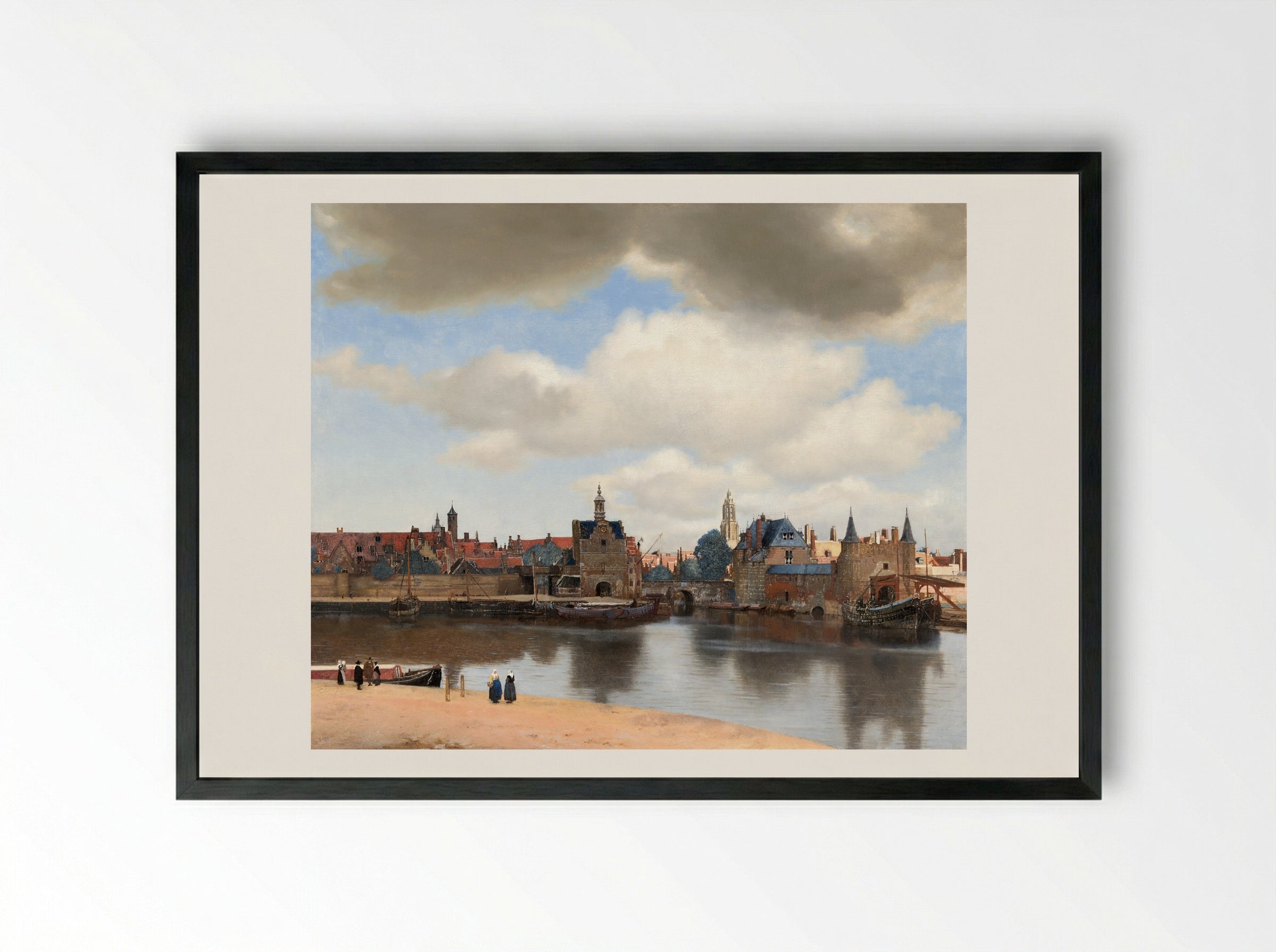 View of Delft - Johannes Vermeer - Framed Print Black