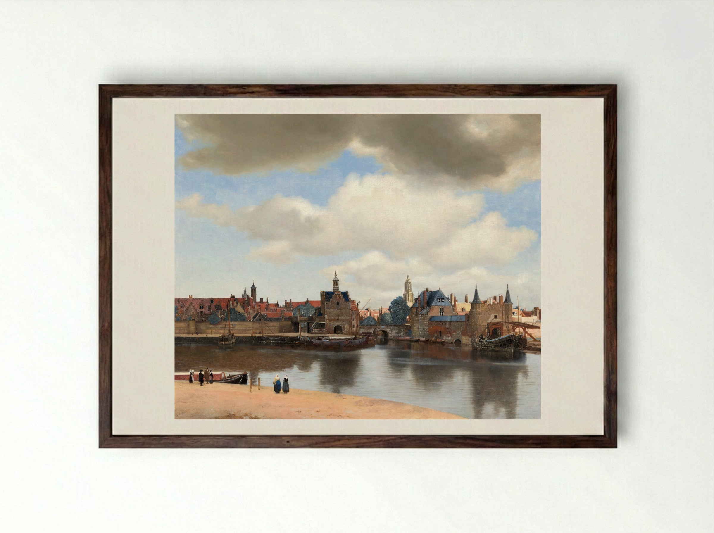 View of Delft - Johannes Vermeer - Framed Print Dark Wood