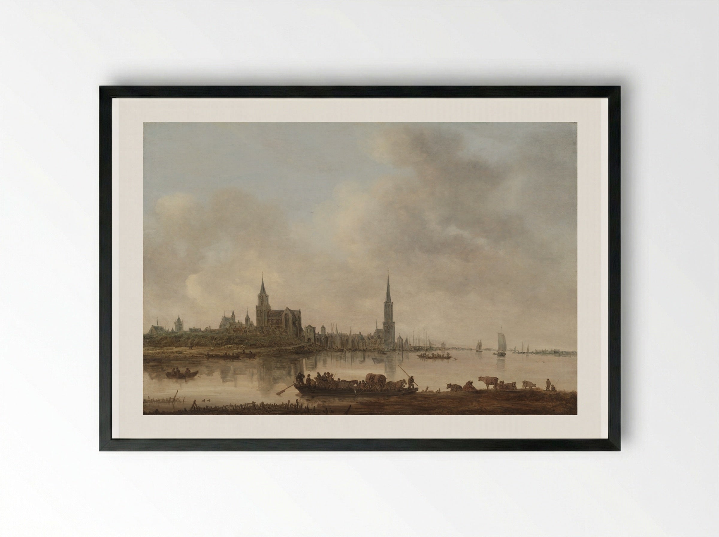 View of Emmerich - Jan van Goyen - Framed Print Black