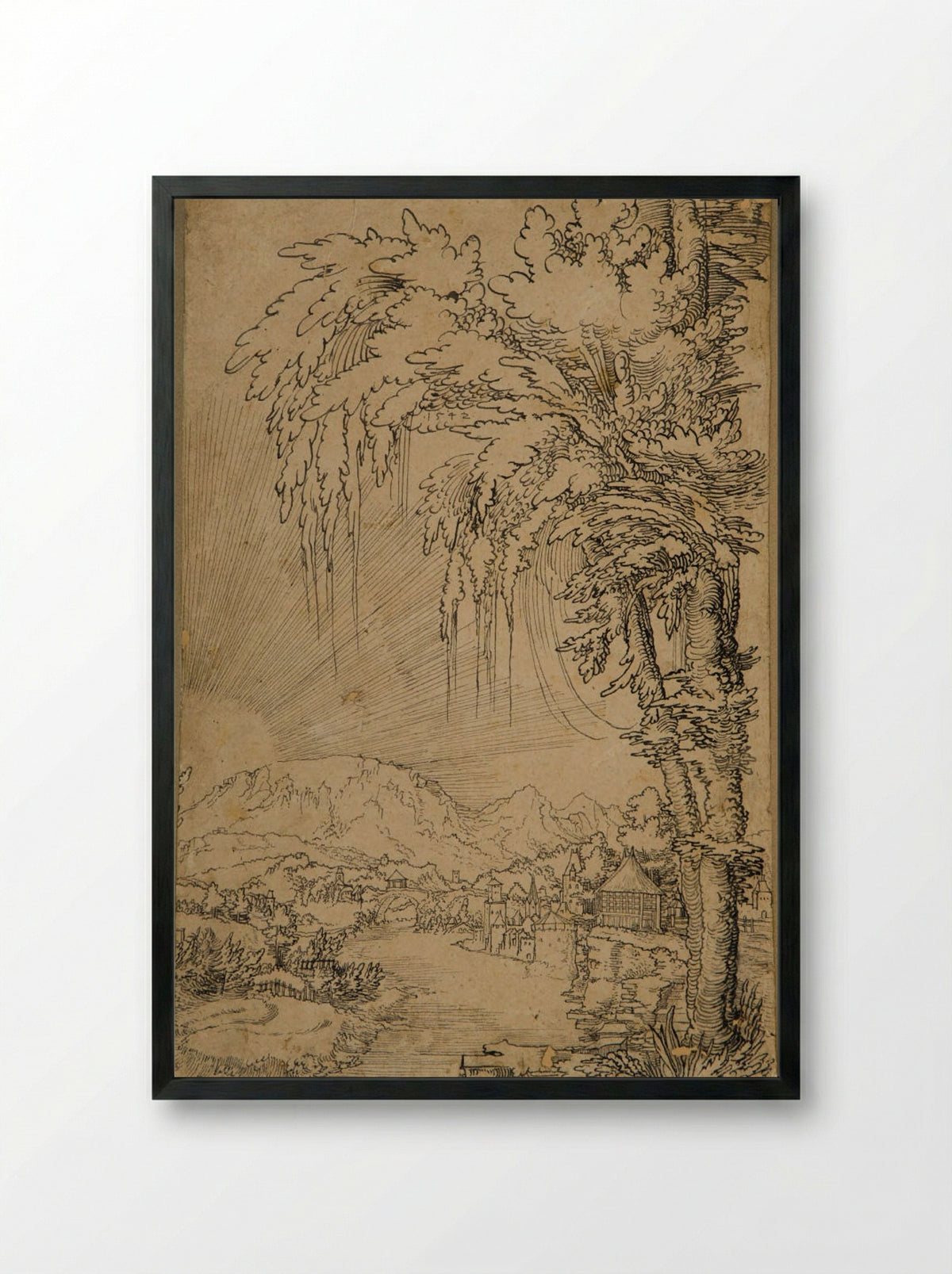 View of Feldkirch - Wolfgang Huber - Framed Print Black