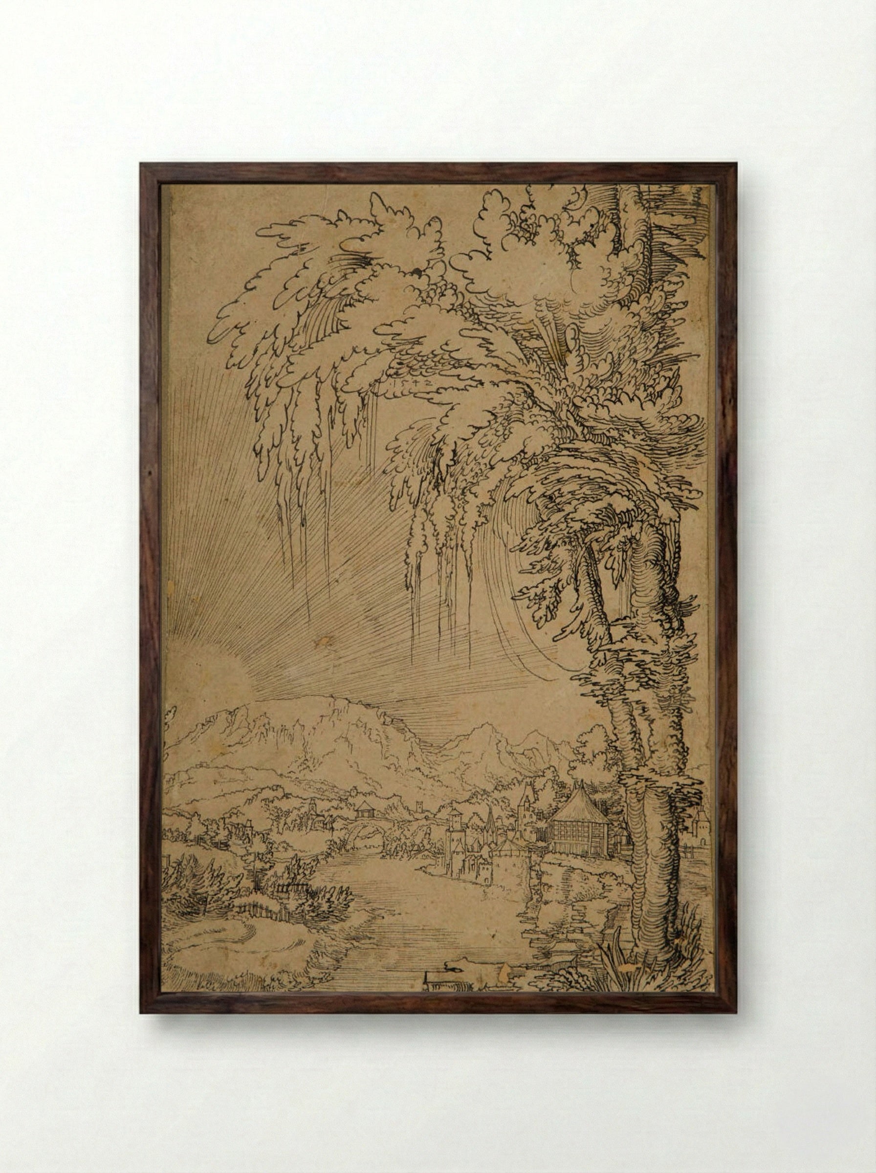 View of Feldkirch - Wolfgang Huber - Framed Print Dark Wood