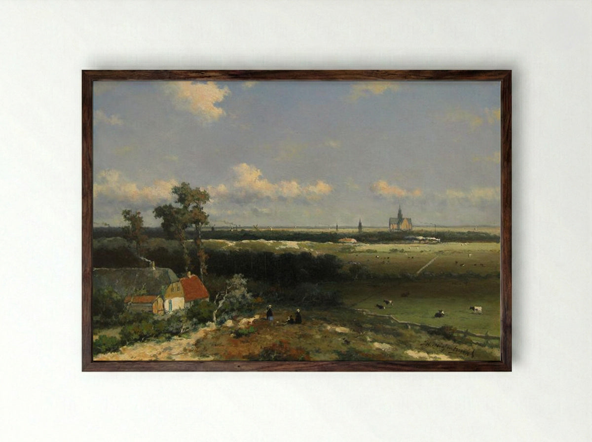 View of Haarlem - Johan Hendrik Weissenbruch - Framed Print Dark Wood