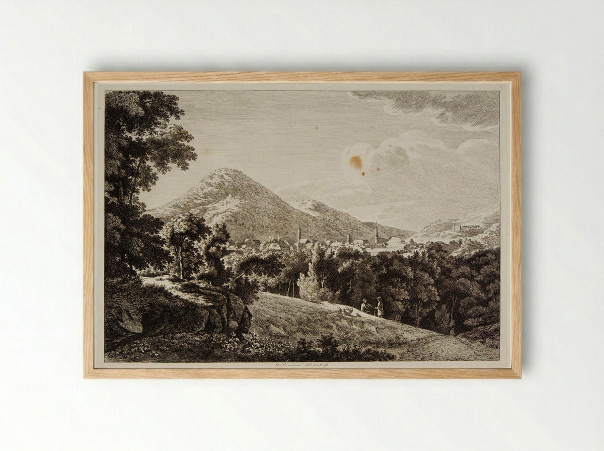 View of Heidelberg - Johann George Primavesi - Framed Print Wood