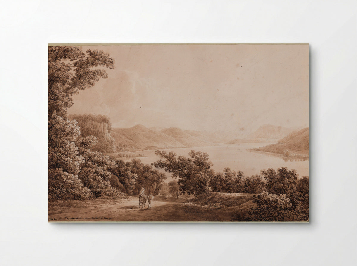 View of Lake Maggiore from an Elevation in Arona - Peter Birmann - Poster