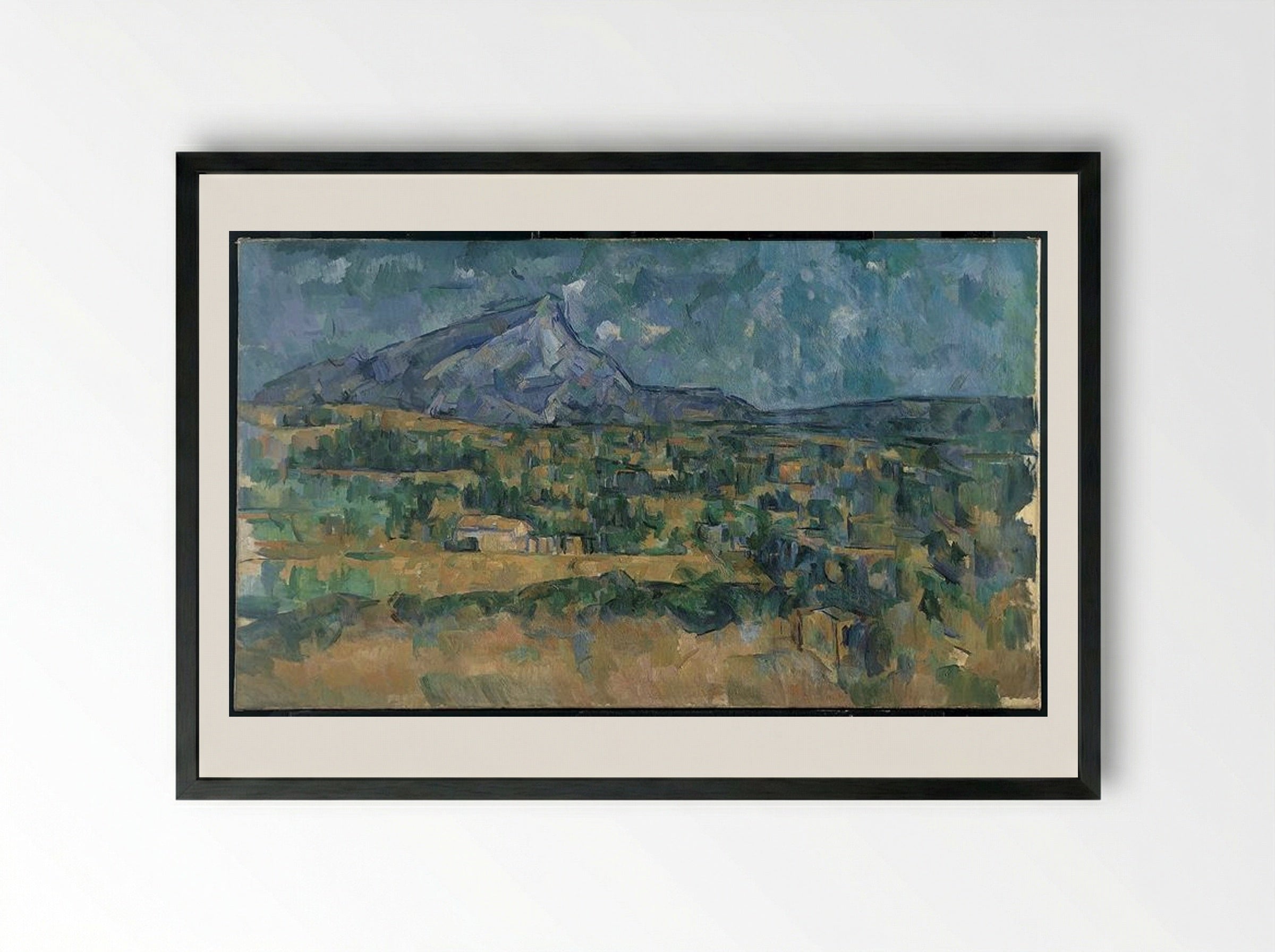View of Mont Sainte-Victoire - Paul Cézanne - Framed Print Black