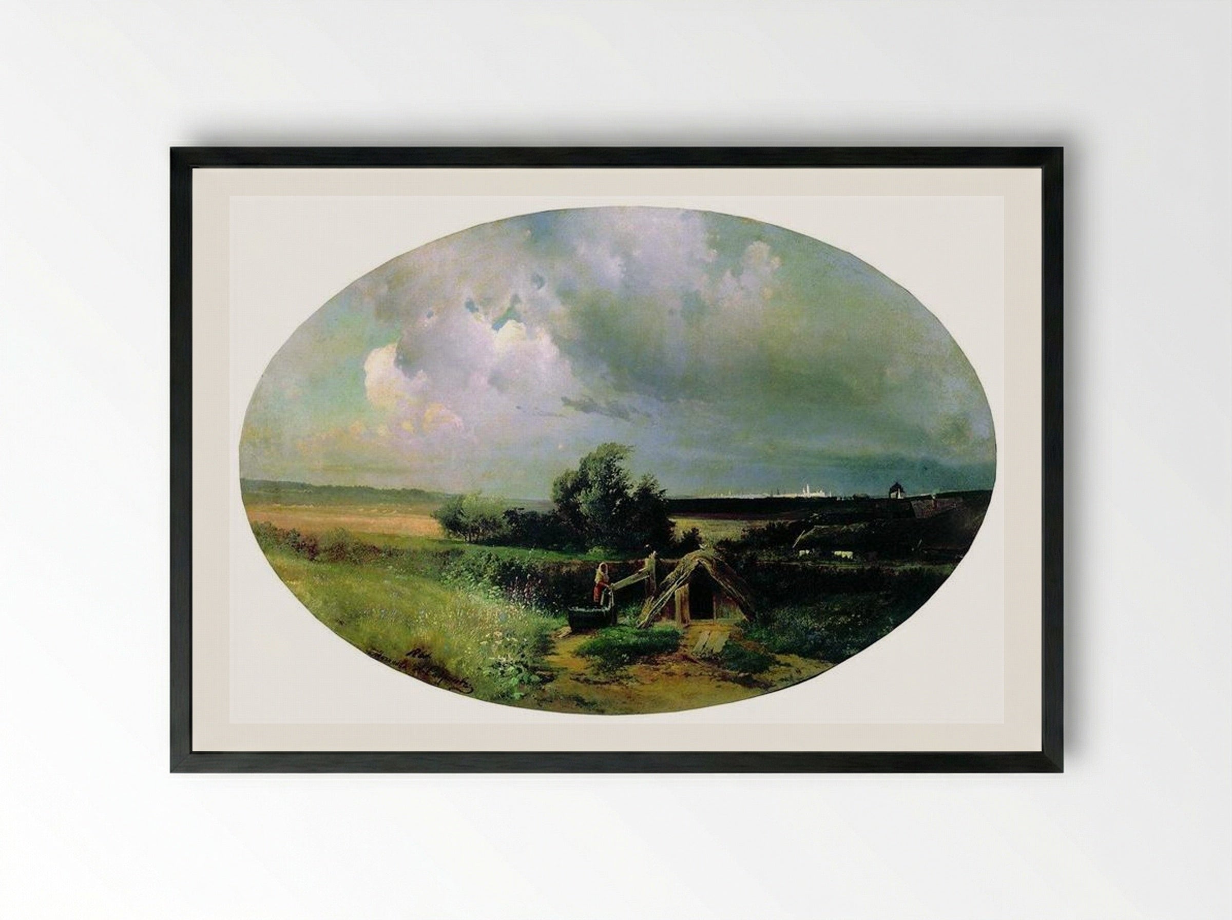 View of Moscow from Mazilova - Aleksey Savrasov - Framed Print Black