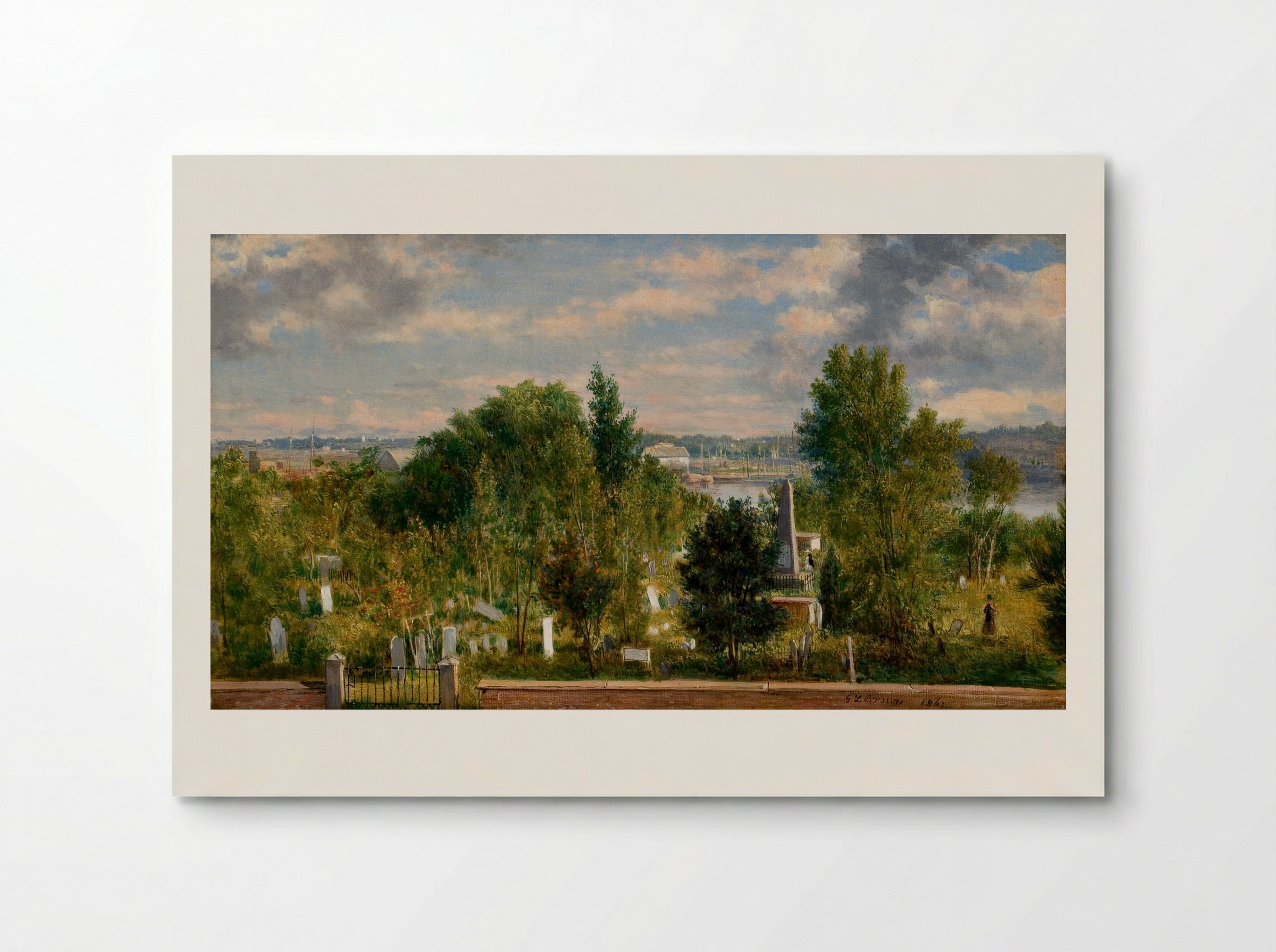 View of Mount Auburn Cemetery - George Loring Brown - Poster