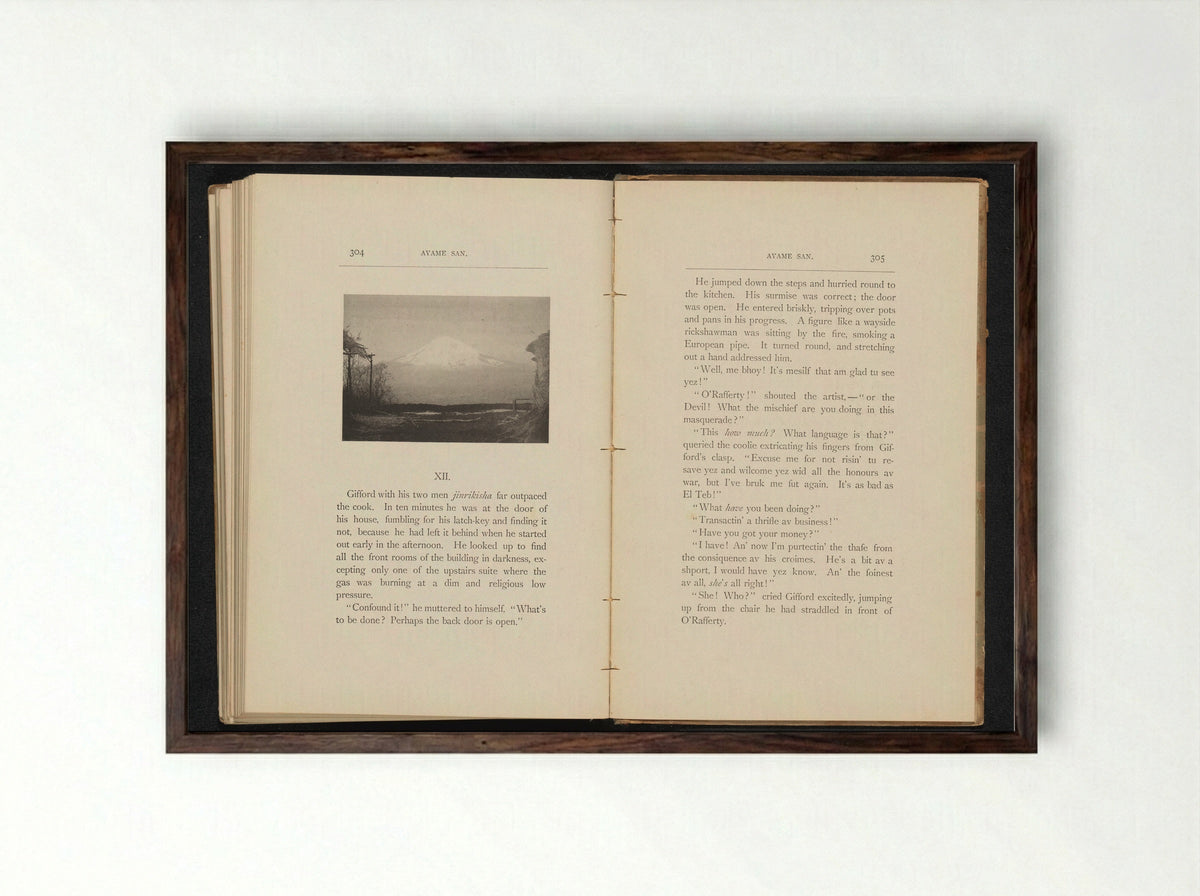 View of Mount Fuji - Kazumasa Ogawa - Framed Print Dark Wood