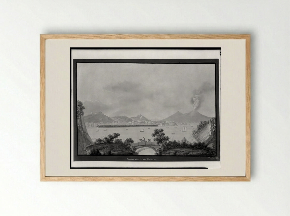View of Naples from Posilipo - Johann Heinrich Wilhelm Tischbein - Framed Print Wood