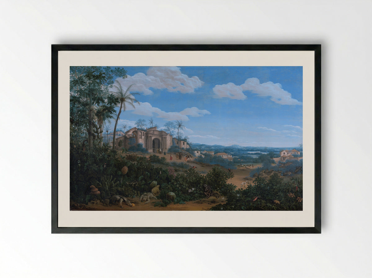 View of Olinda, Brazil - Frans Jansz. Post - Framed Print Black