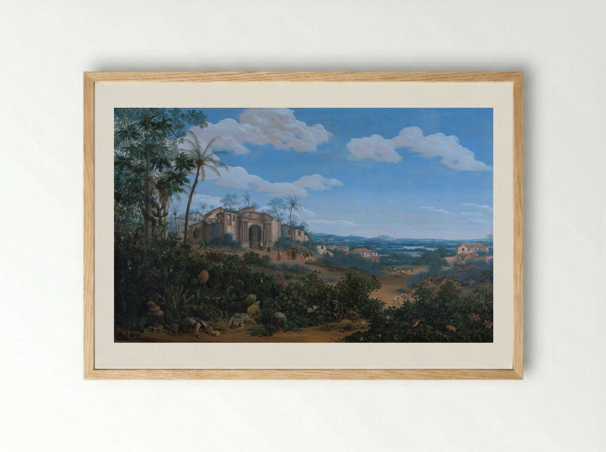 View of Olinda, Brazil - Frans Jansz. Post - Framed Print Wood